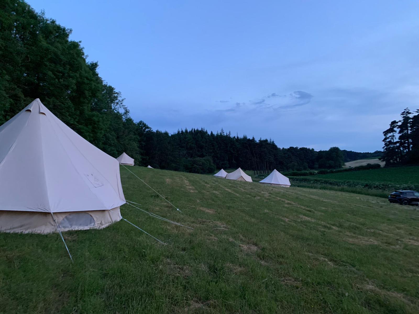 Looking down the field