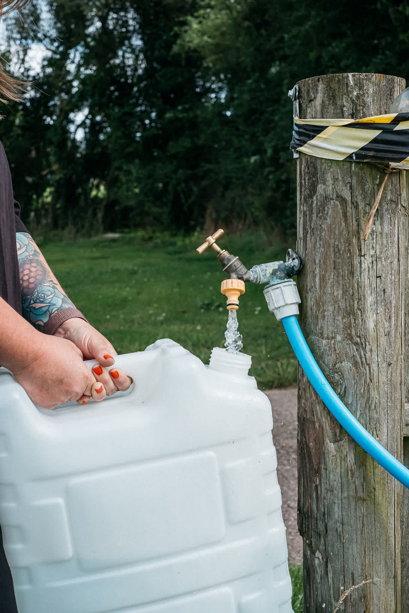 A number of drinking water taps on the site