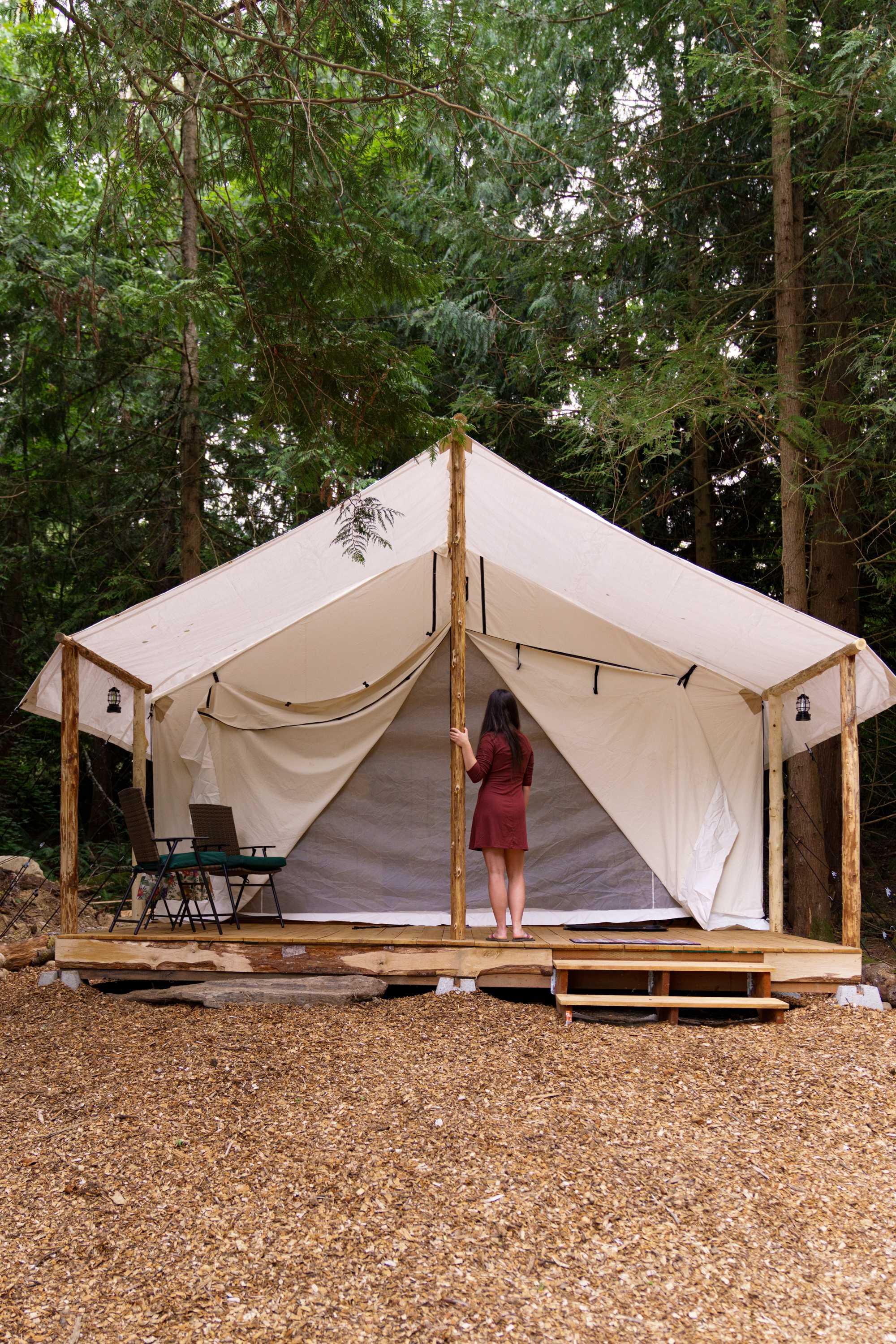 Glamping is correct! The tent was so spacious inside plus the deck enclosure.