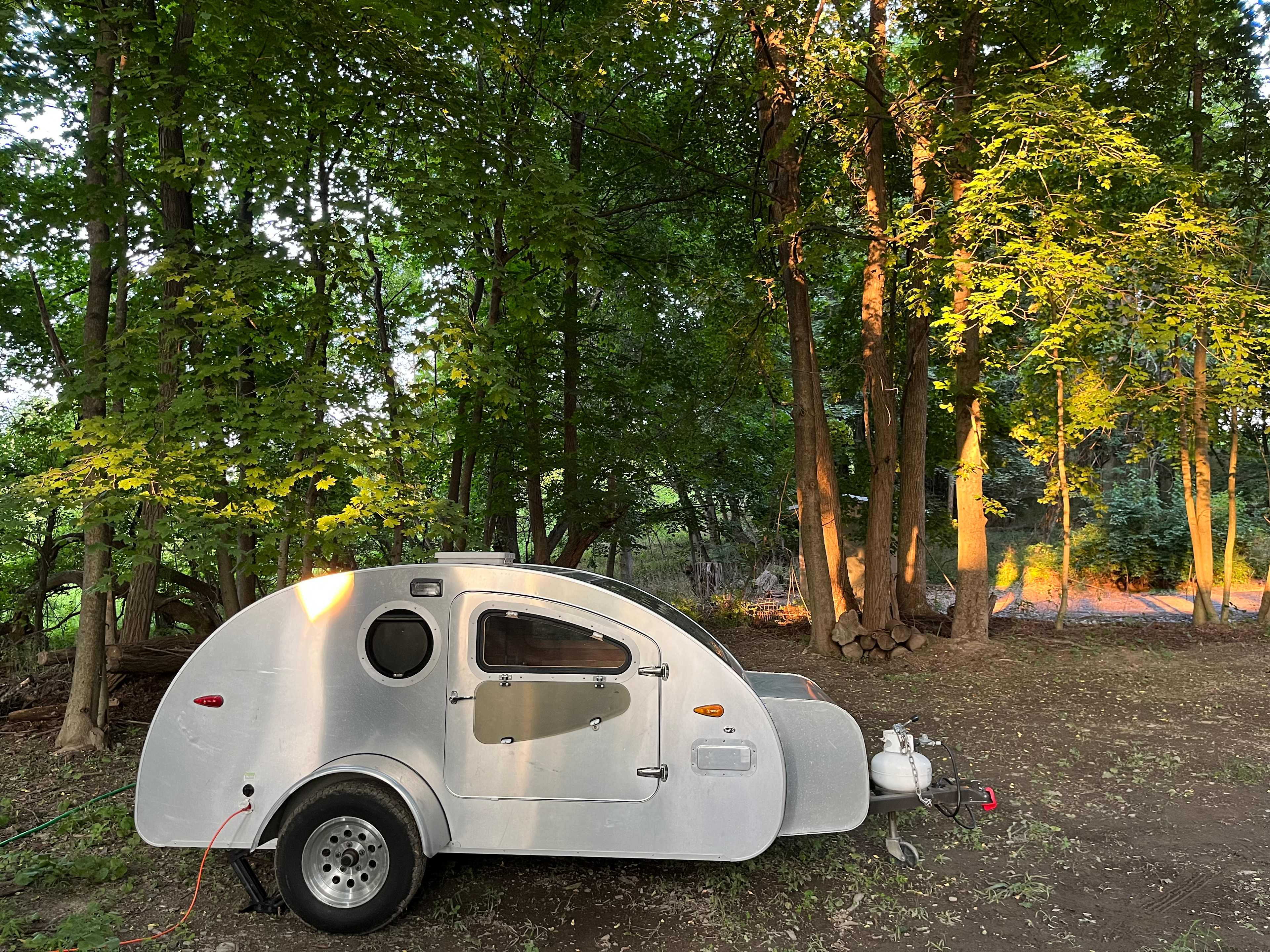The wooded area for camping. 