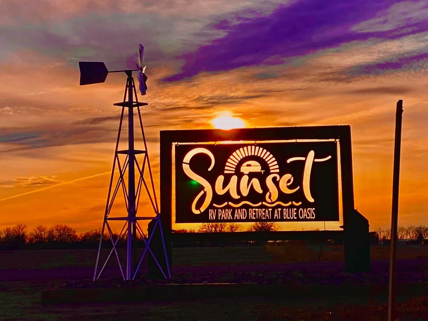 Sunset at Blue Oasis RV Park