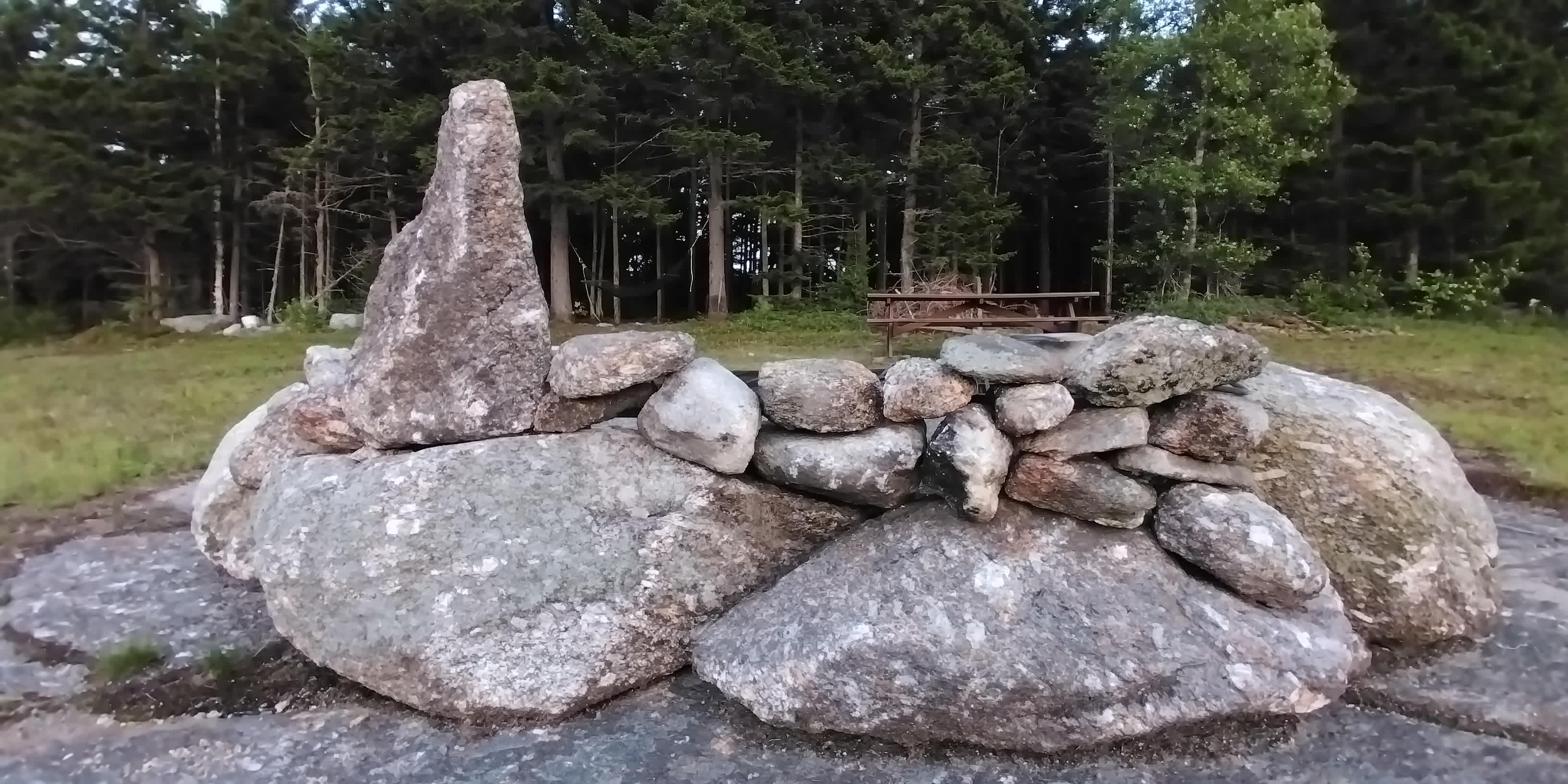 New Hampshire rock fire pit! Freshly rebuilt for your enjoyment!!