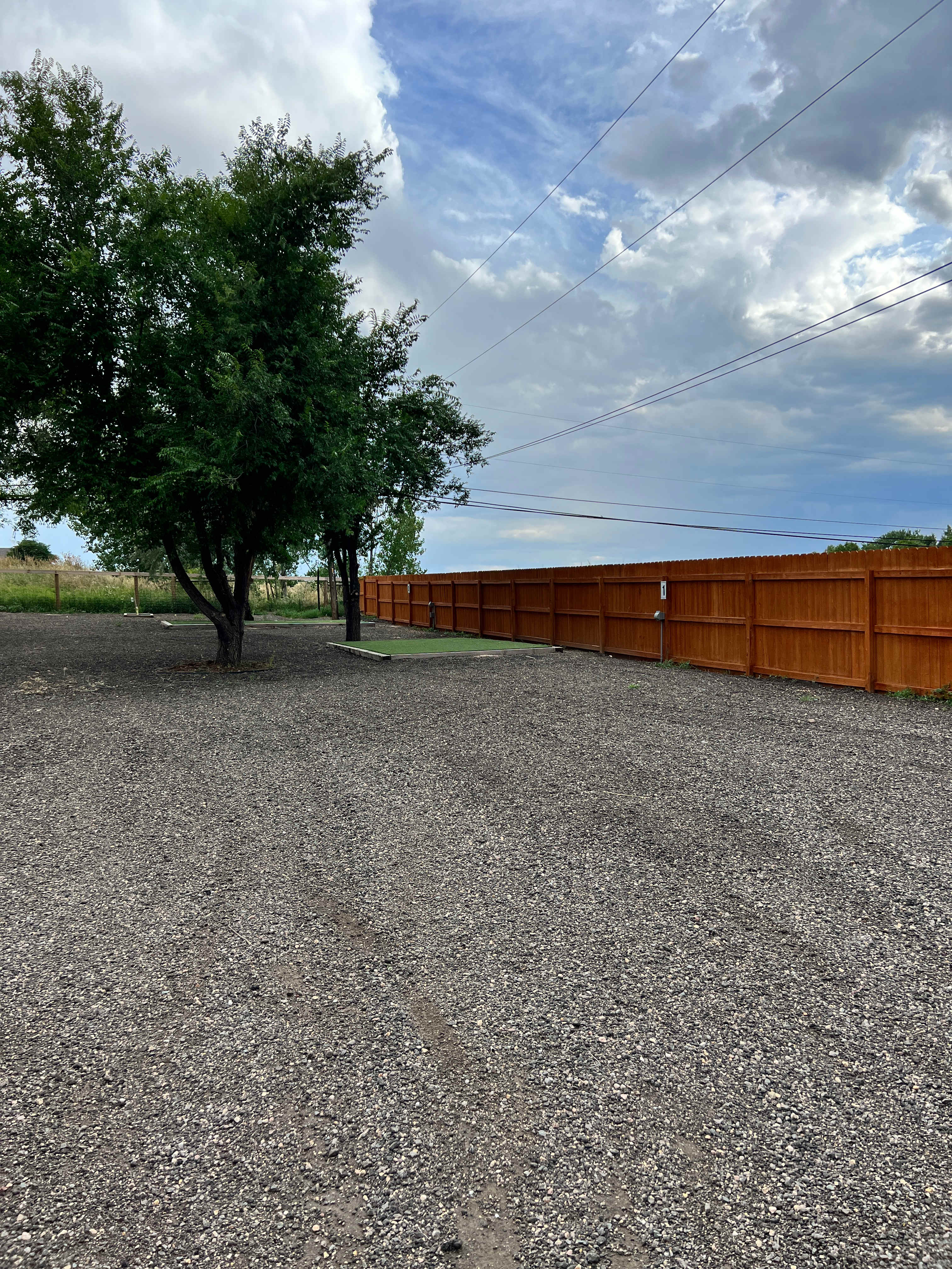 View of site 1 in front and site 2 in back