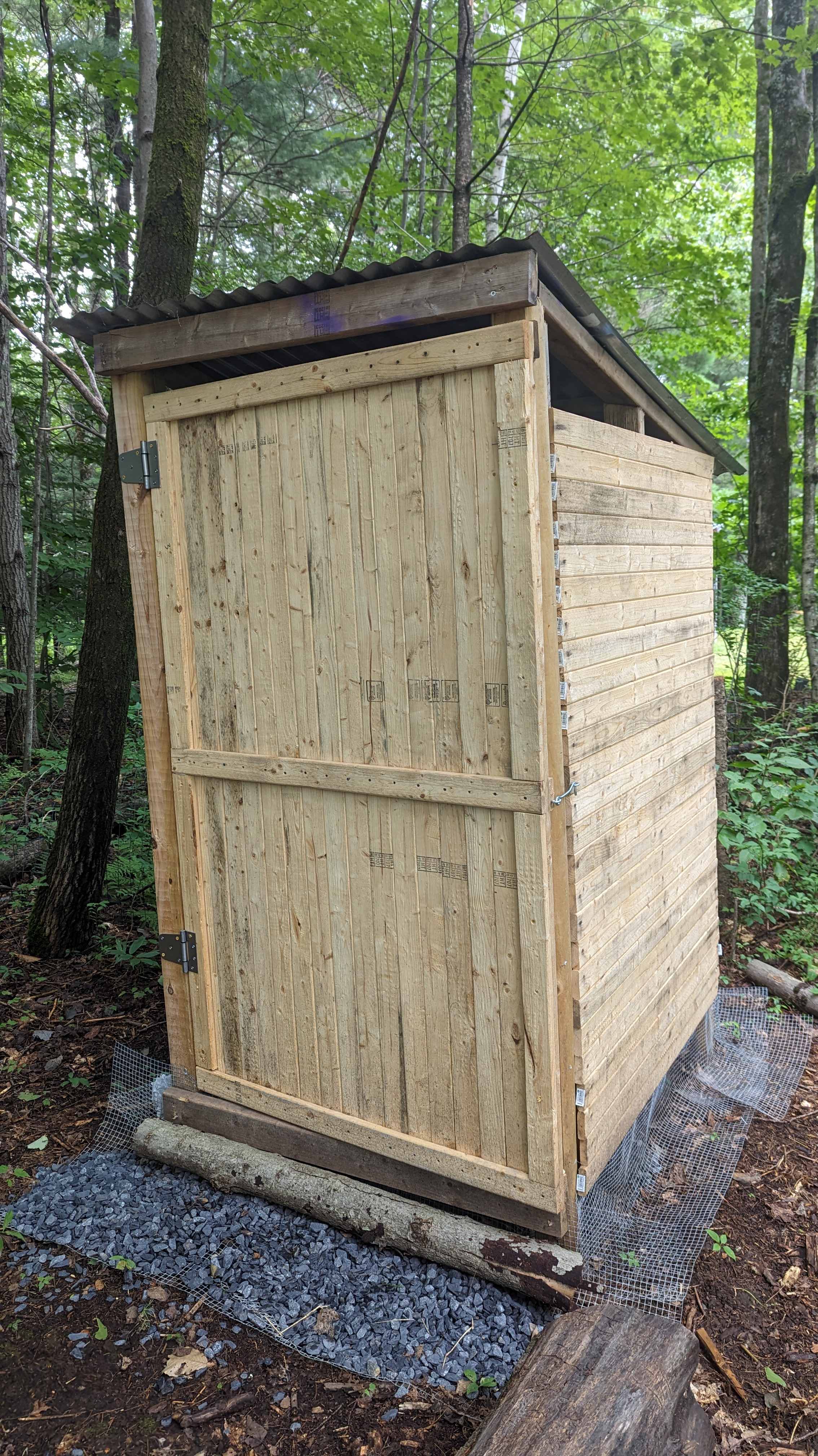 Private outhouse with camping toilet. No smell.