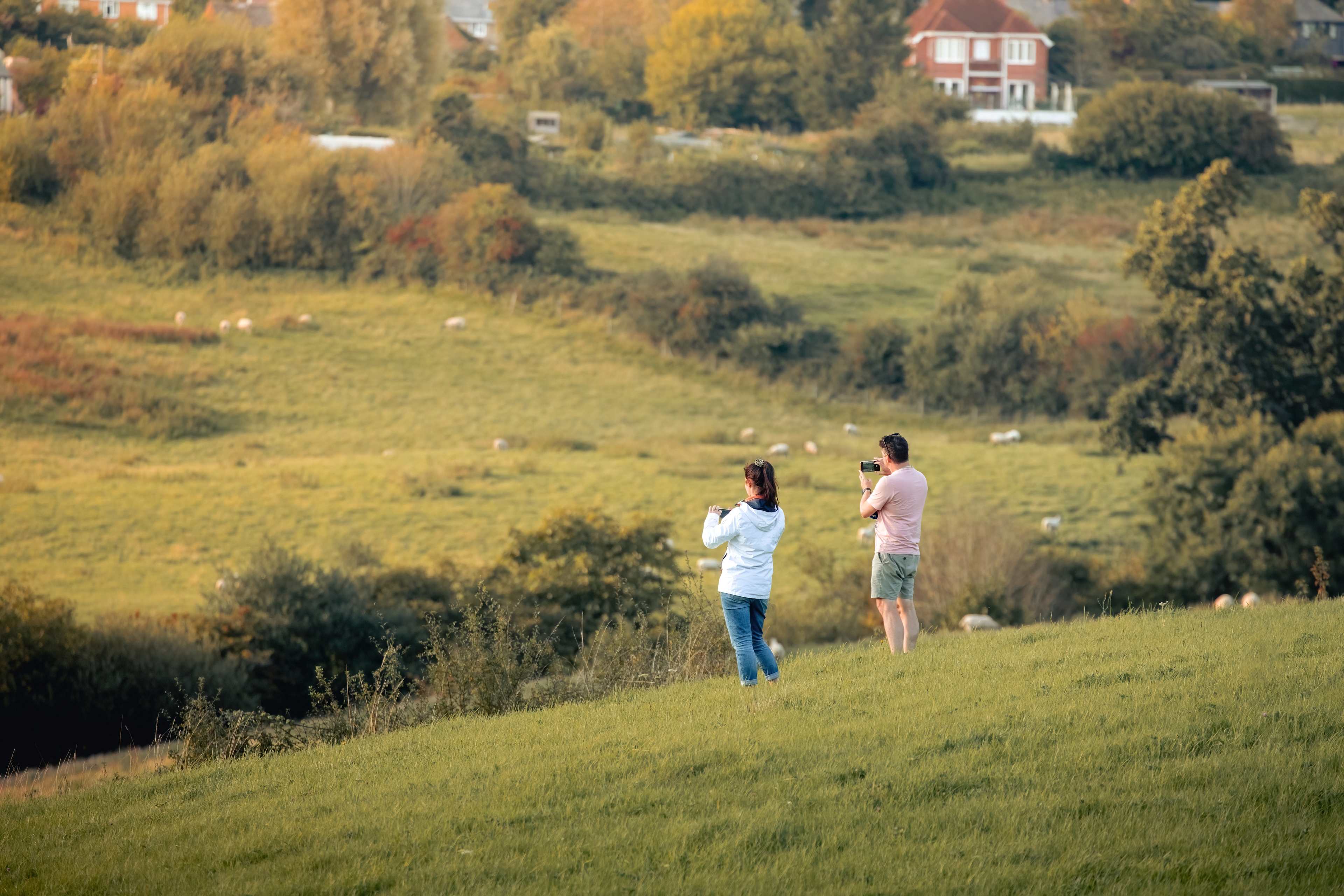 Taking in the lovely views over the countryside around.
