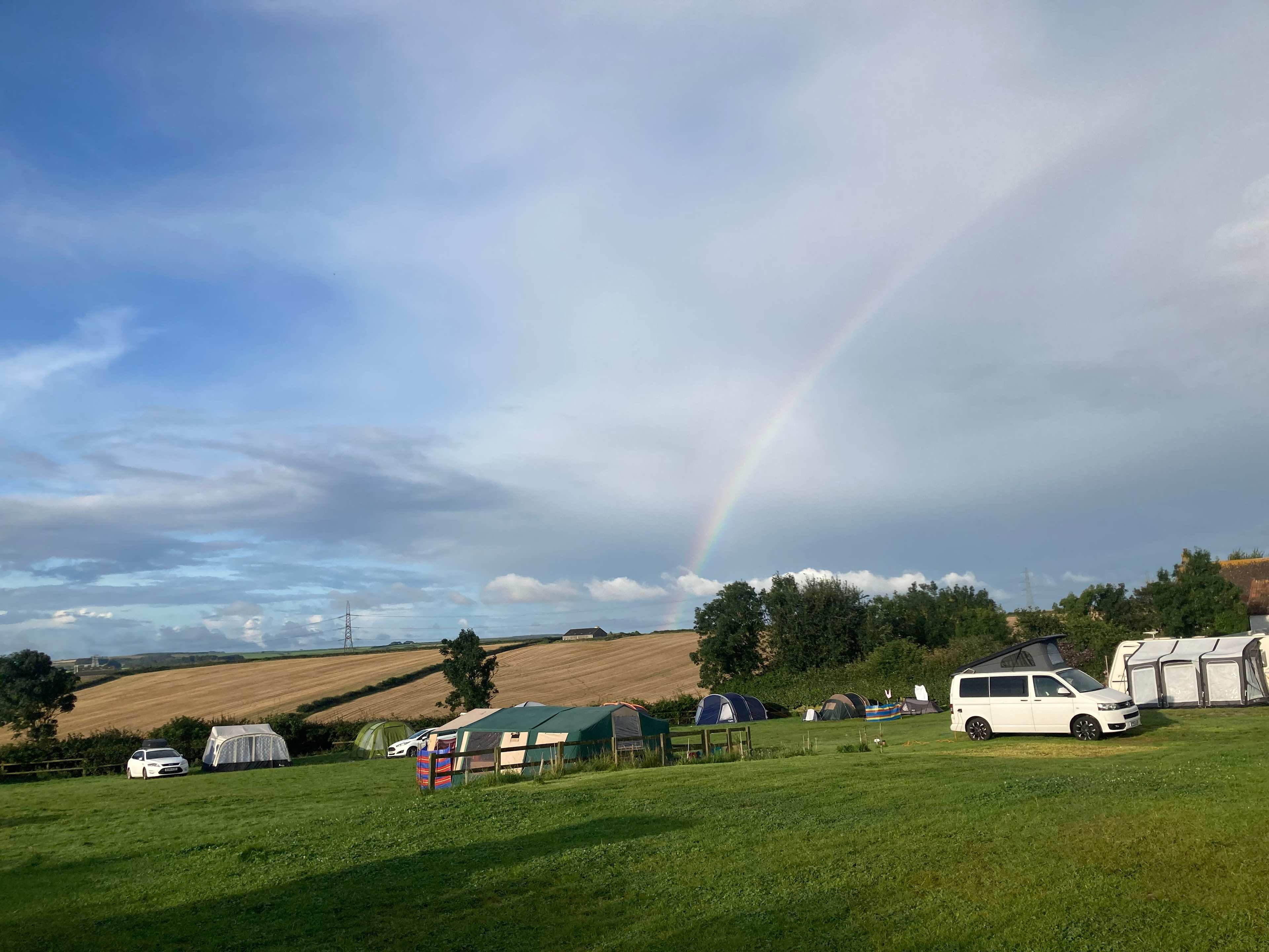 Campsite before I got busier as the bank holiday got into full swing ….Rainbow 
