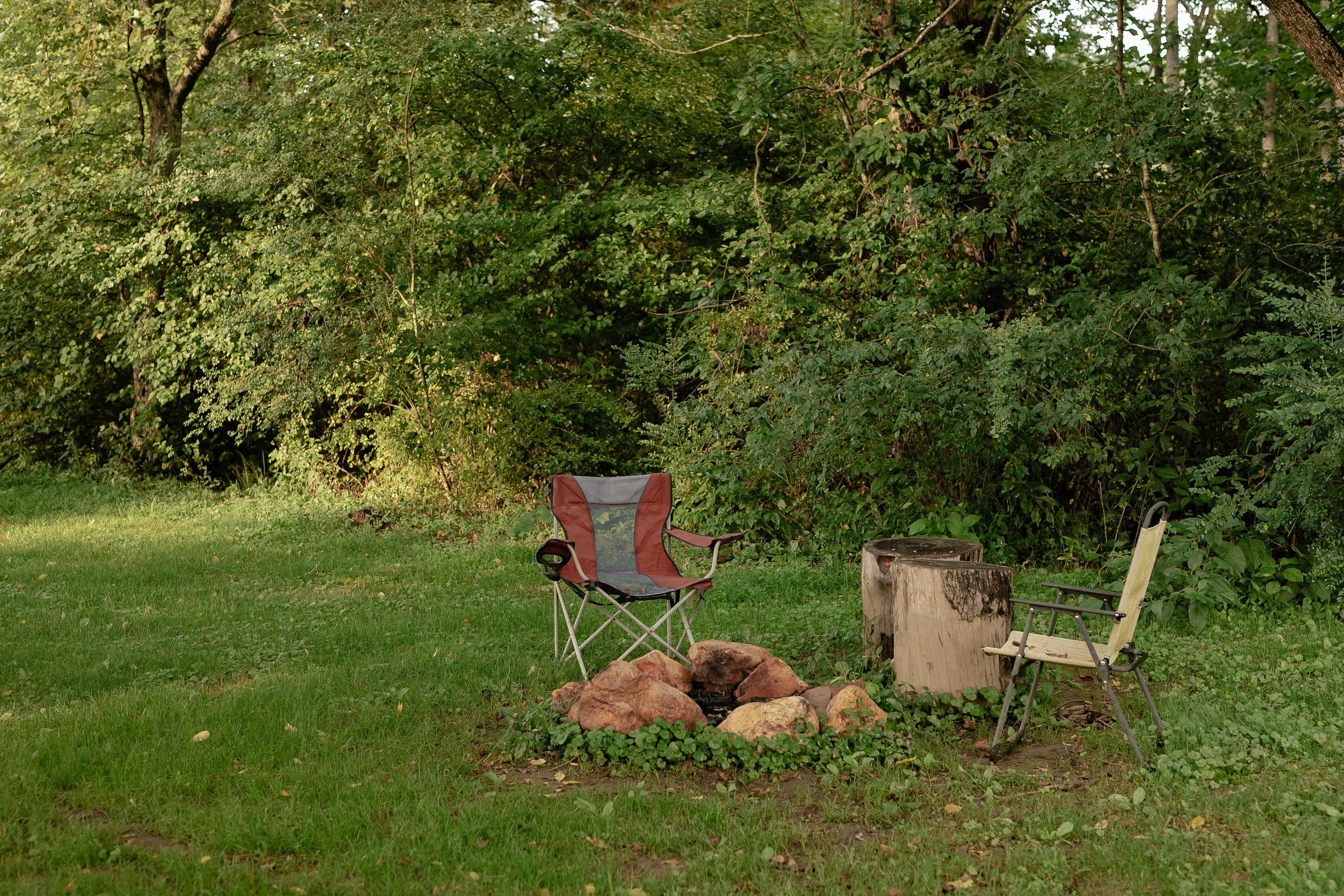 A great fire ring and seating area at the campsite. Plenty of room for hanging! 