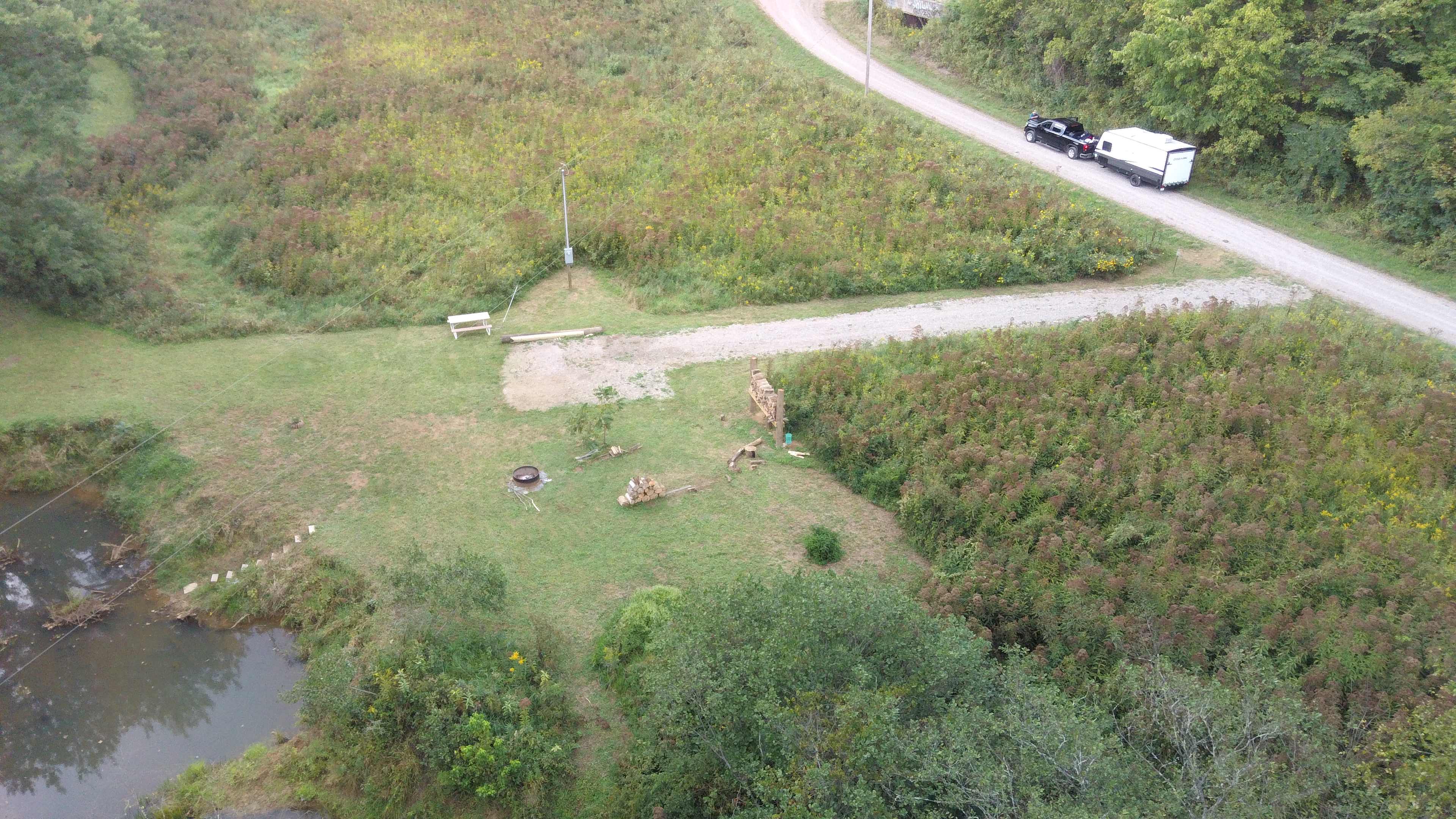 Aerial view of camp

