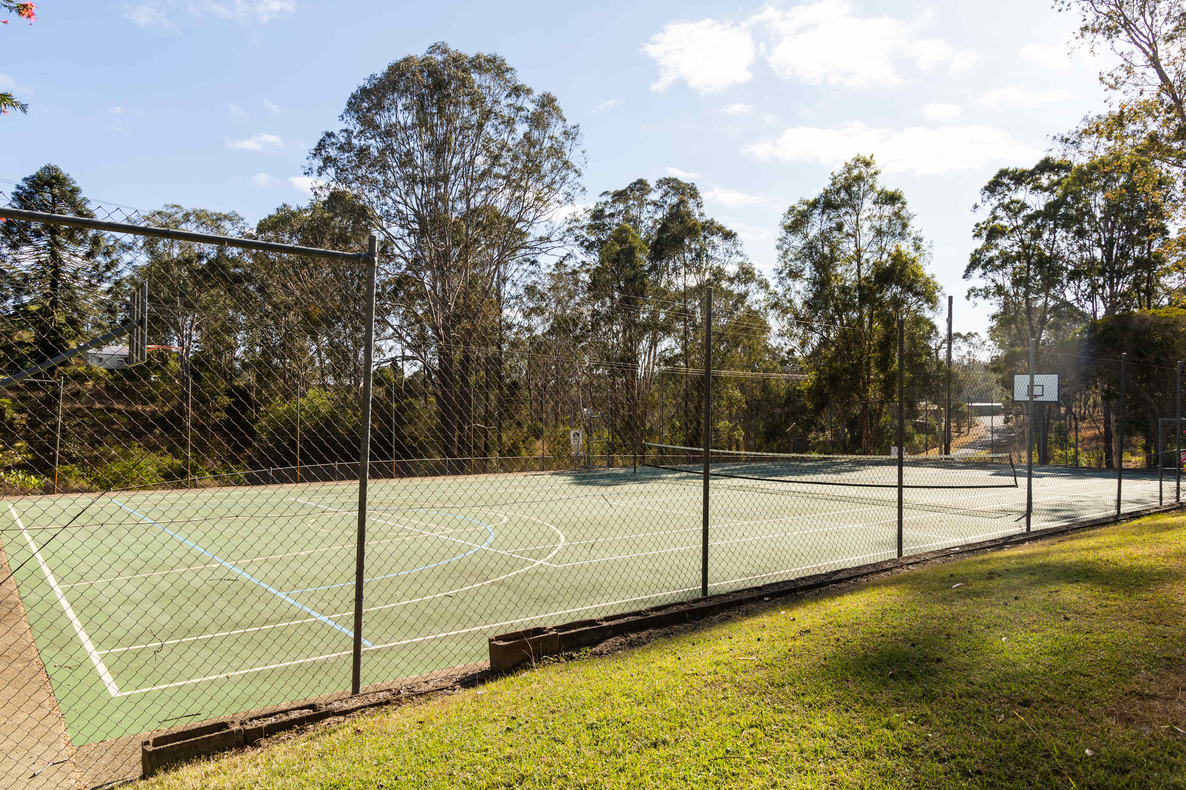 Tennis and basketball court