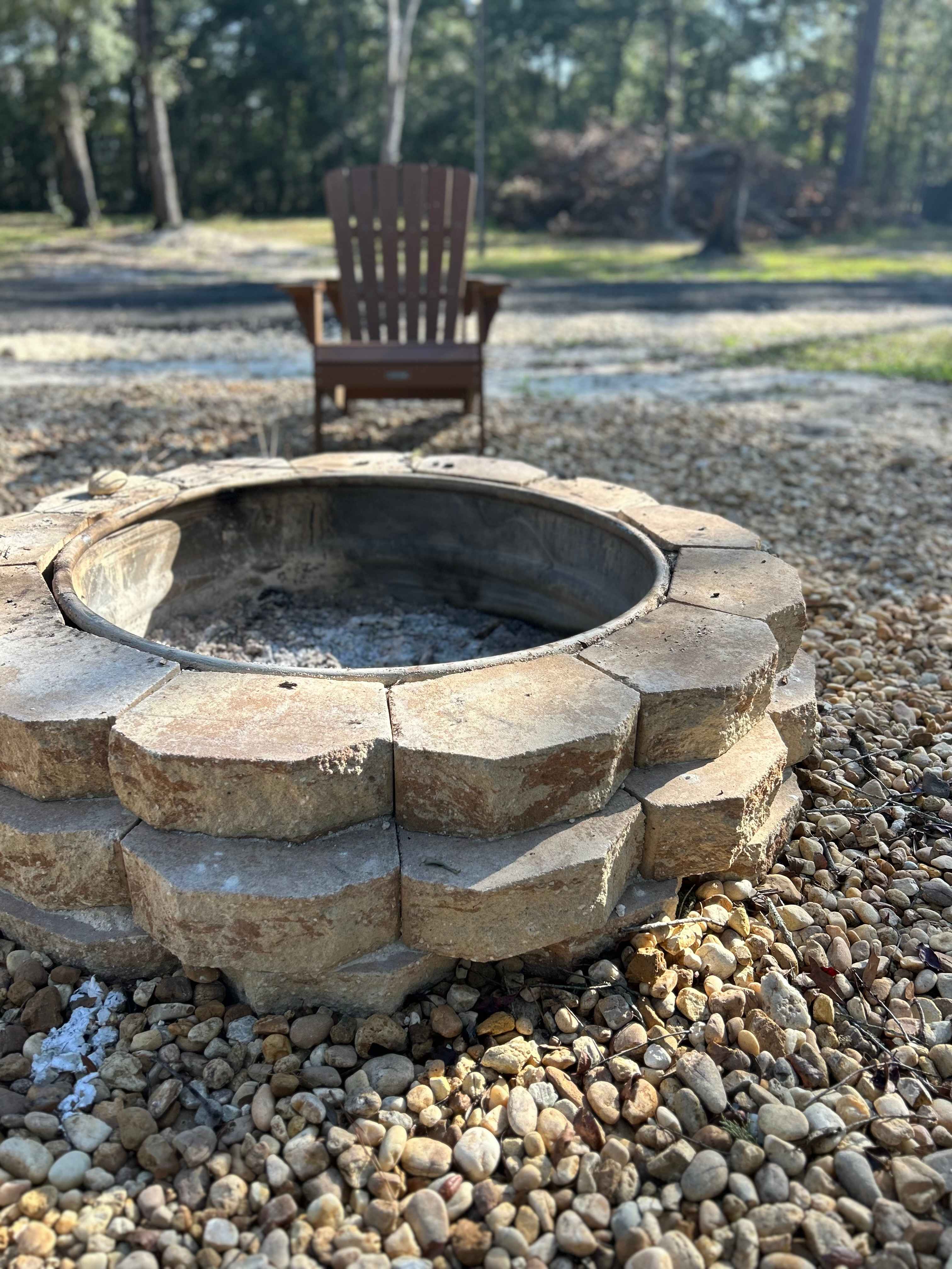 Communal Fire Pit area with 7 Adirondacks