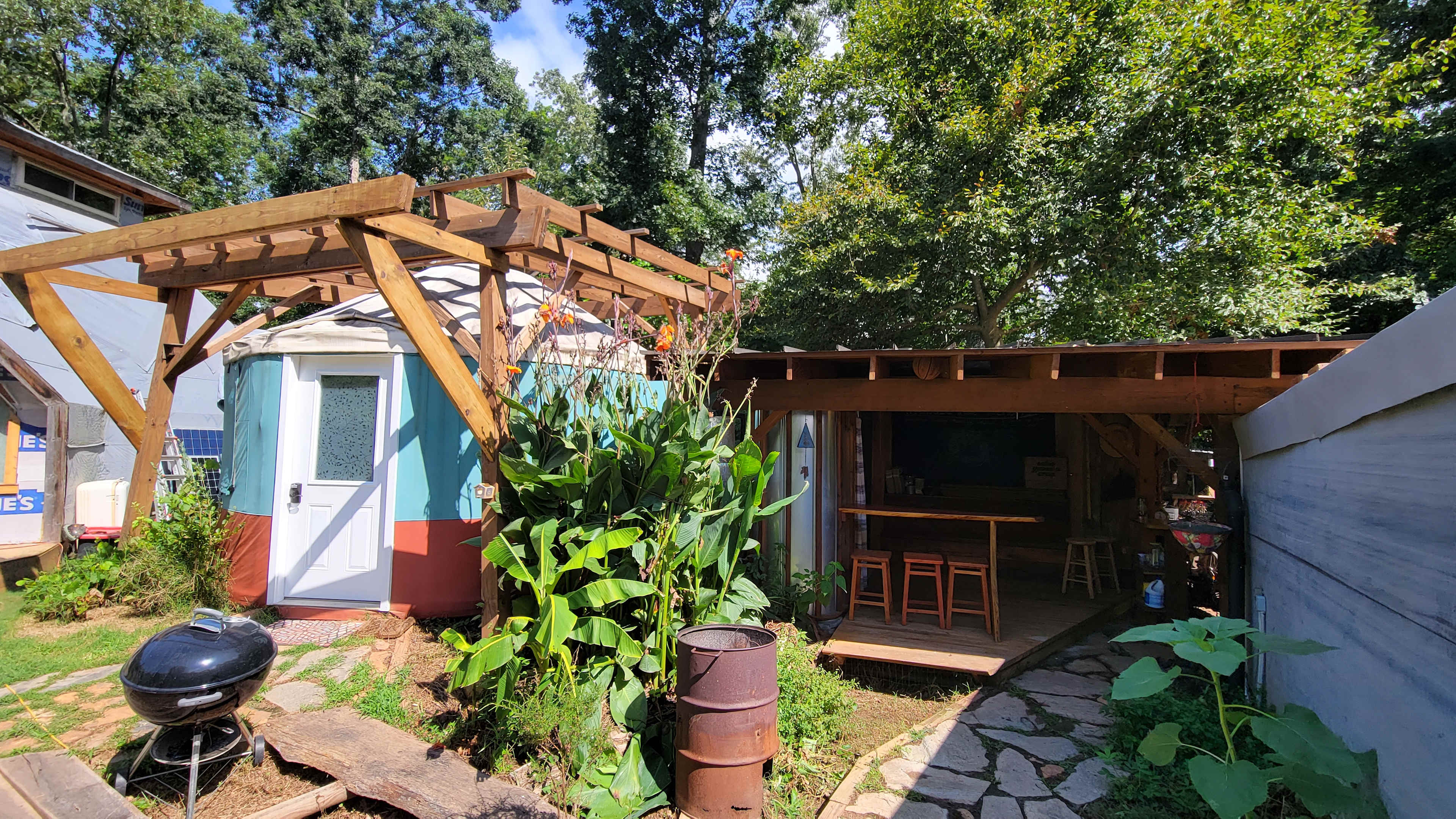 Right next door to the outdoor kitchen and bathroom. 