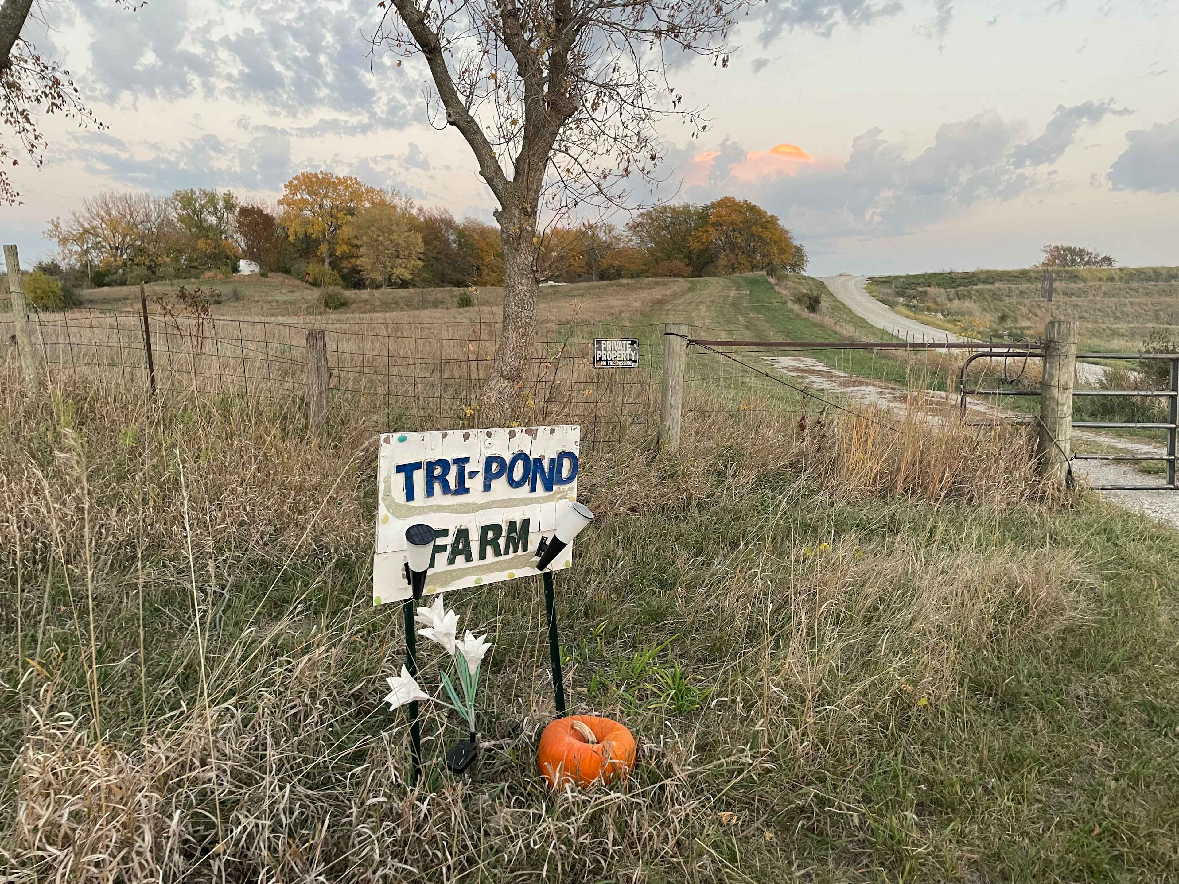 A sign by the gate.