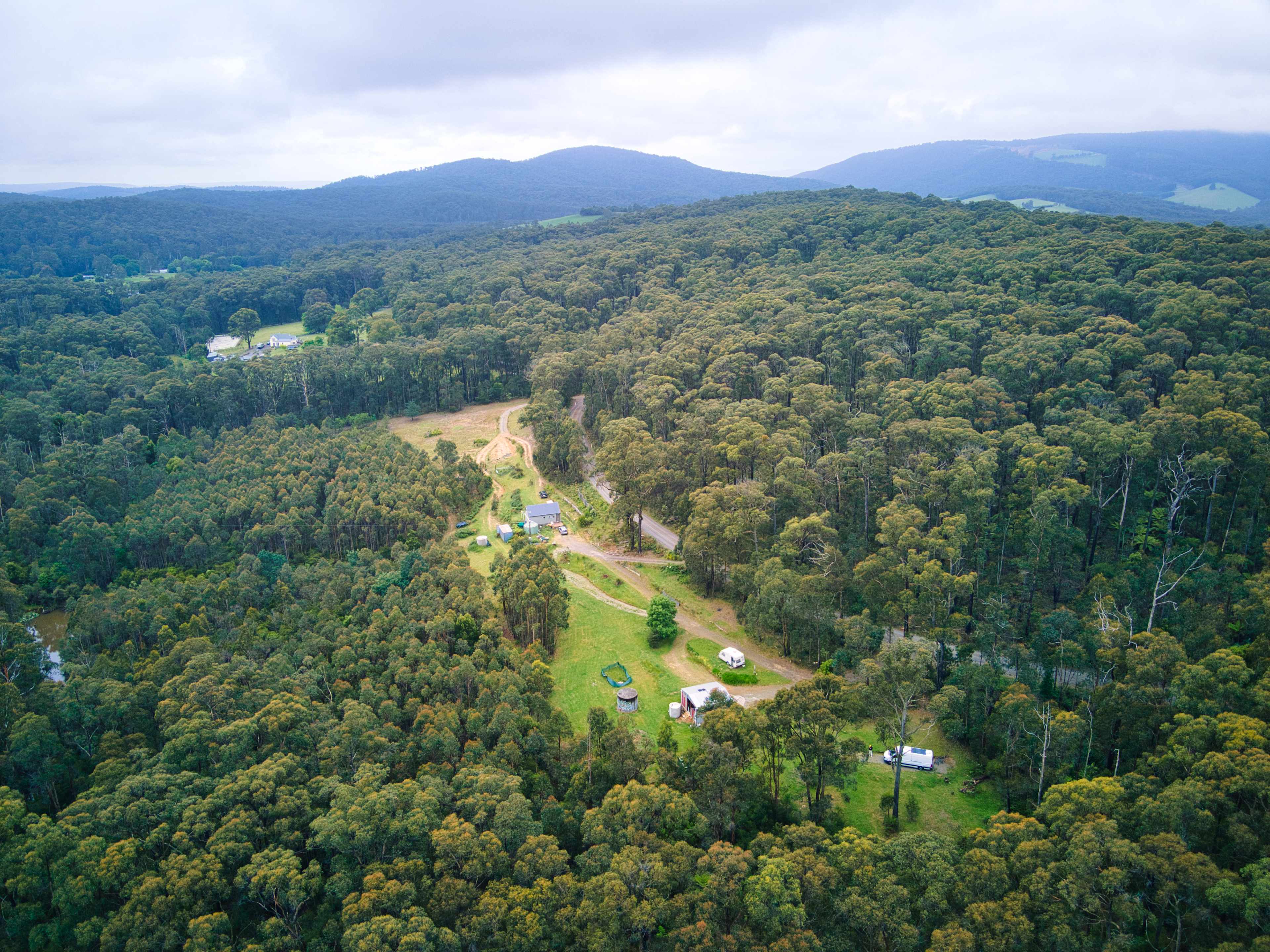 Drone shot of the site