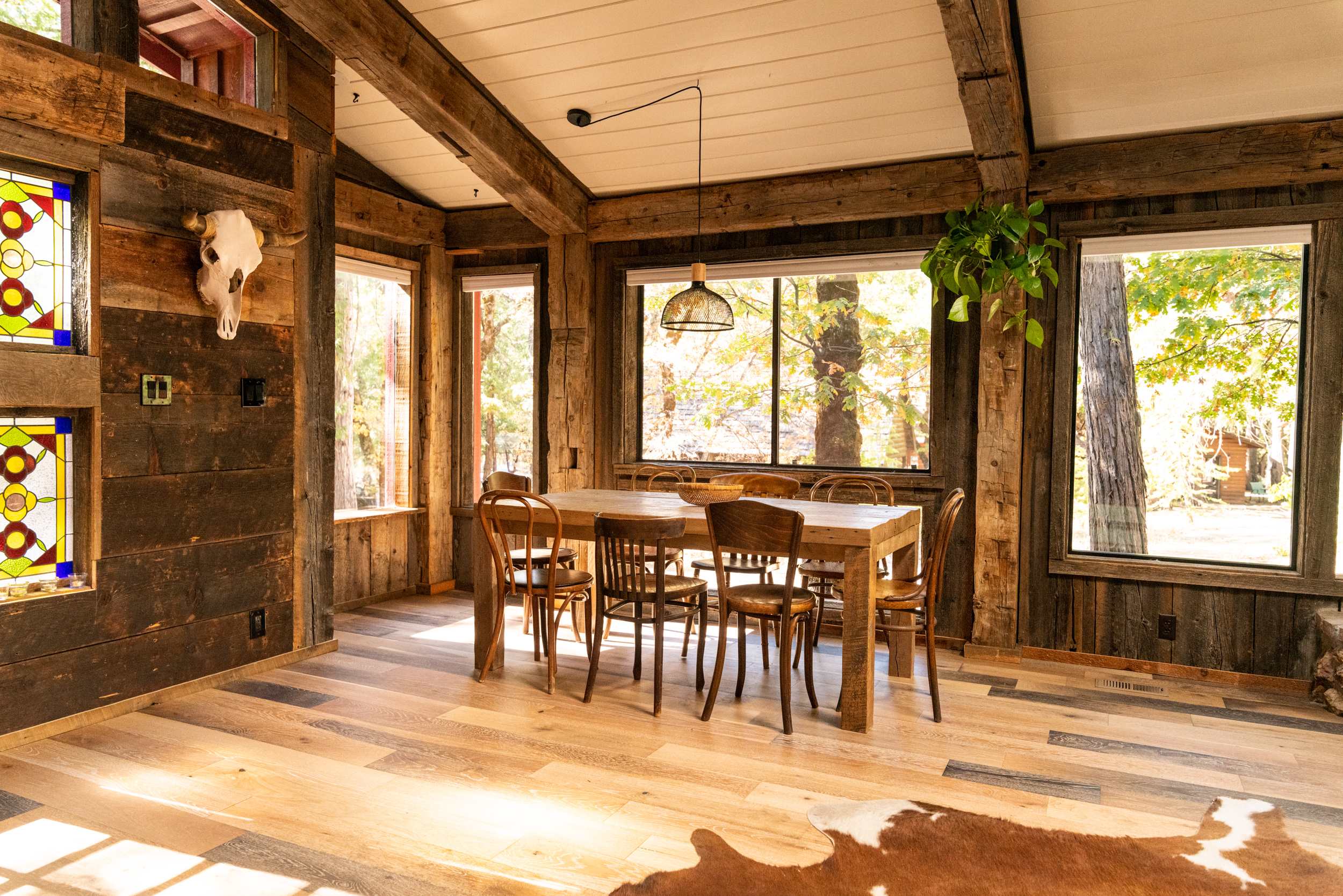 Dining area with seating for eight.
