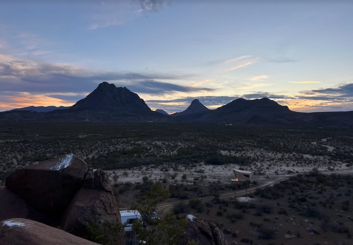 View of Weemateeka tent at dusk