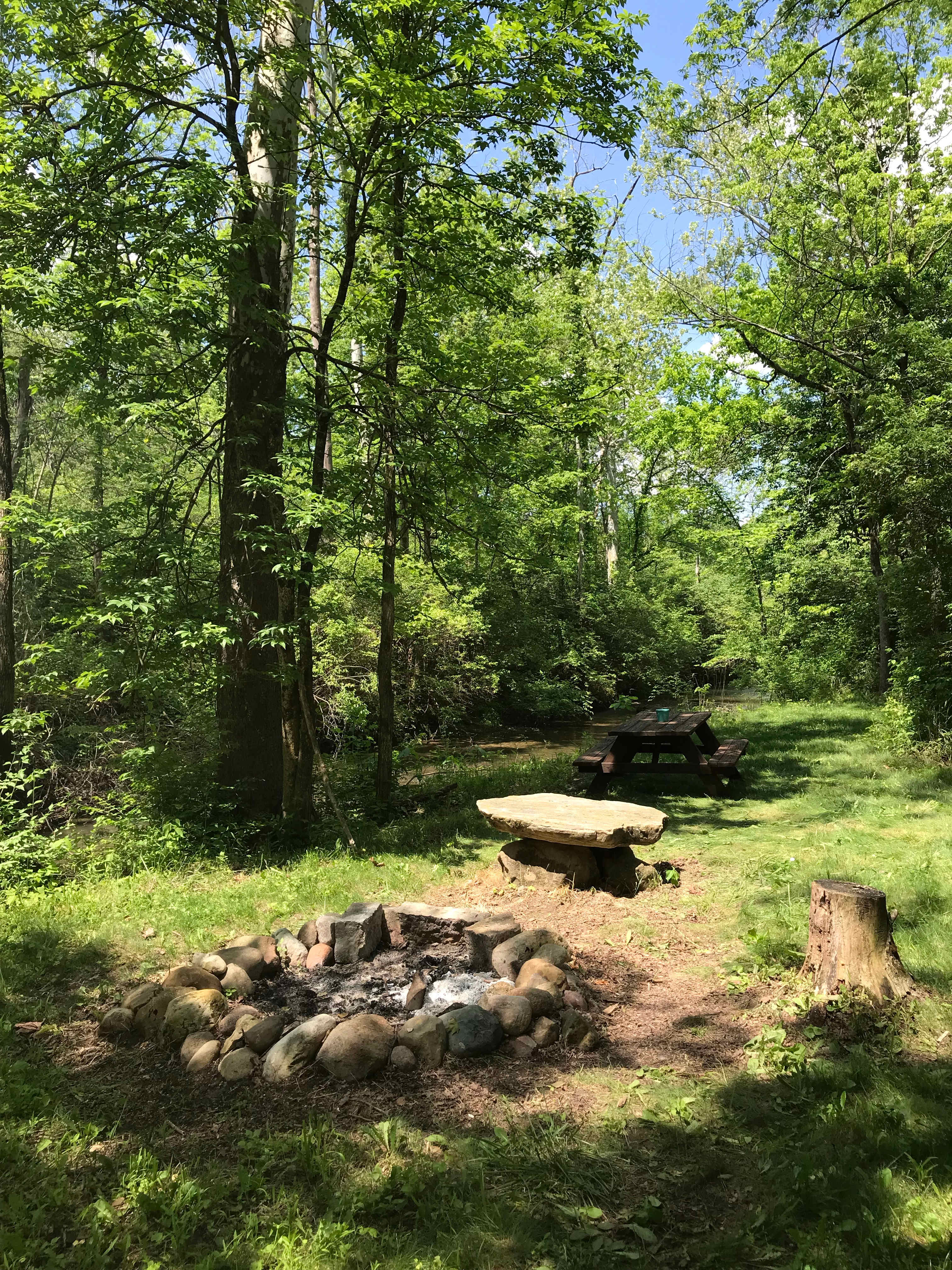 Fire pit ~ rock table ~ picnic table ~ Wolf Creek 