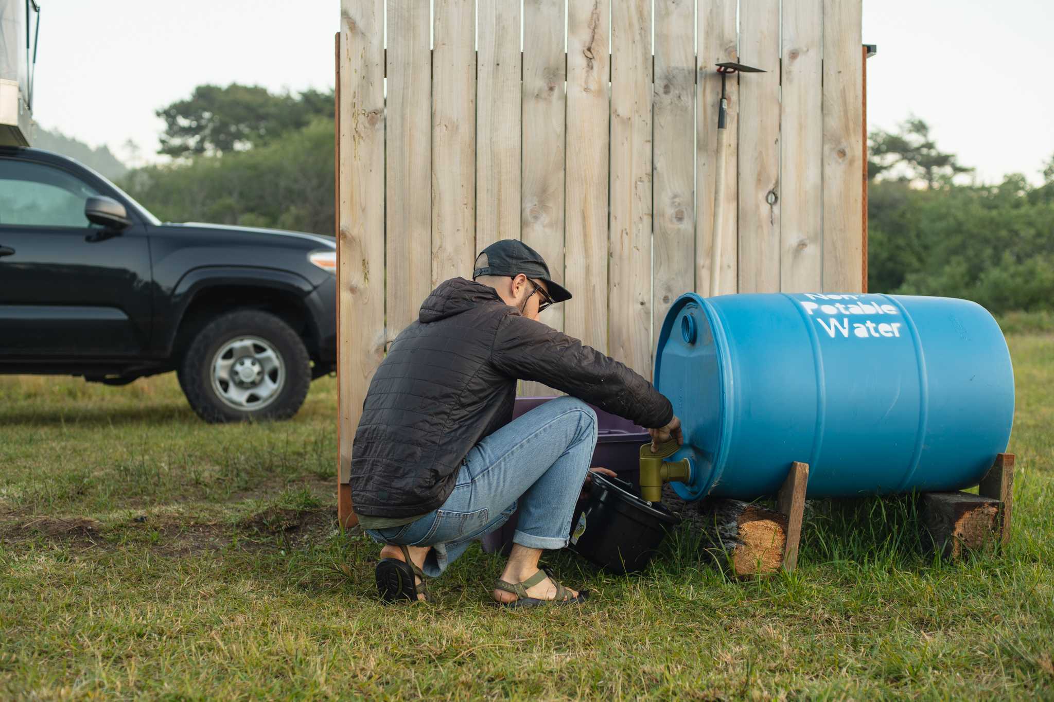 Non-Potable water for extinguishing campfires