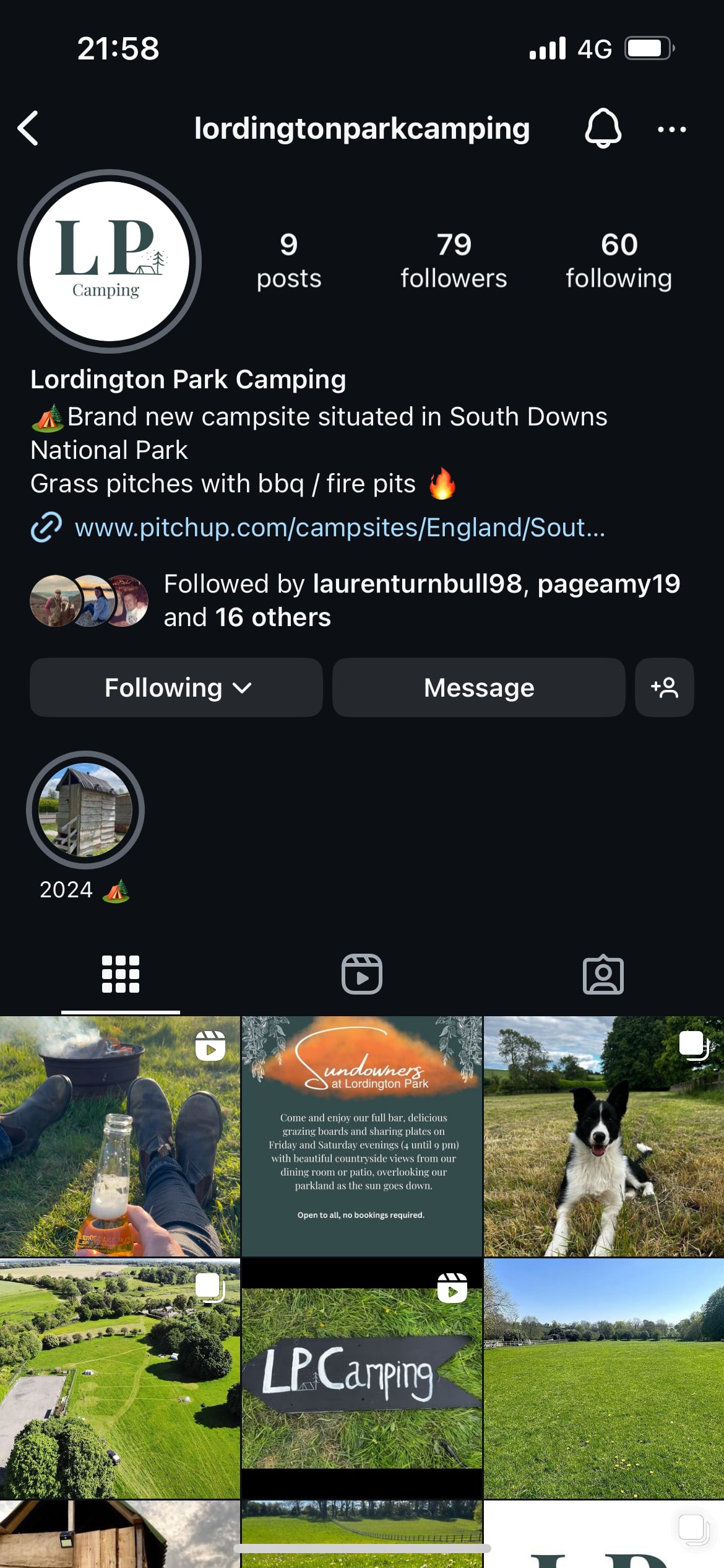 Instagram page