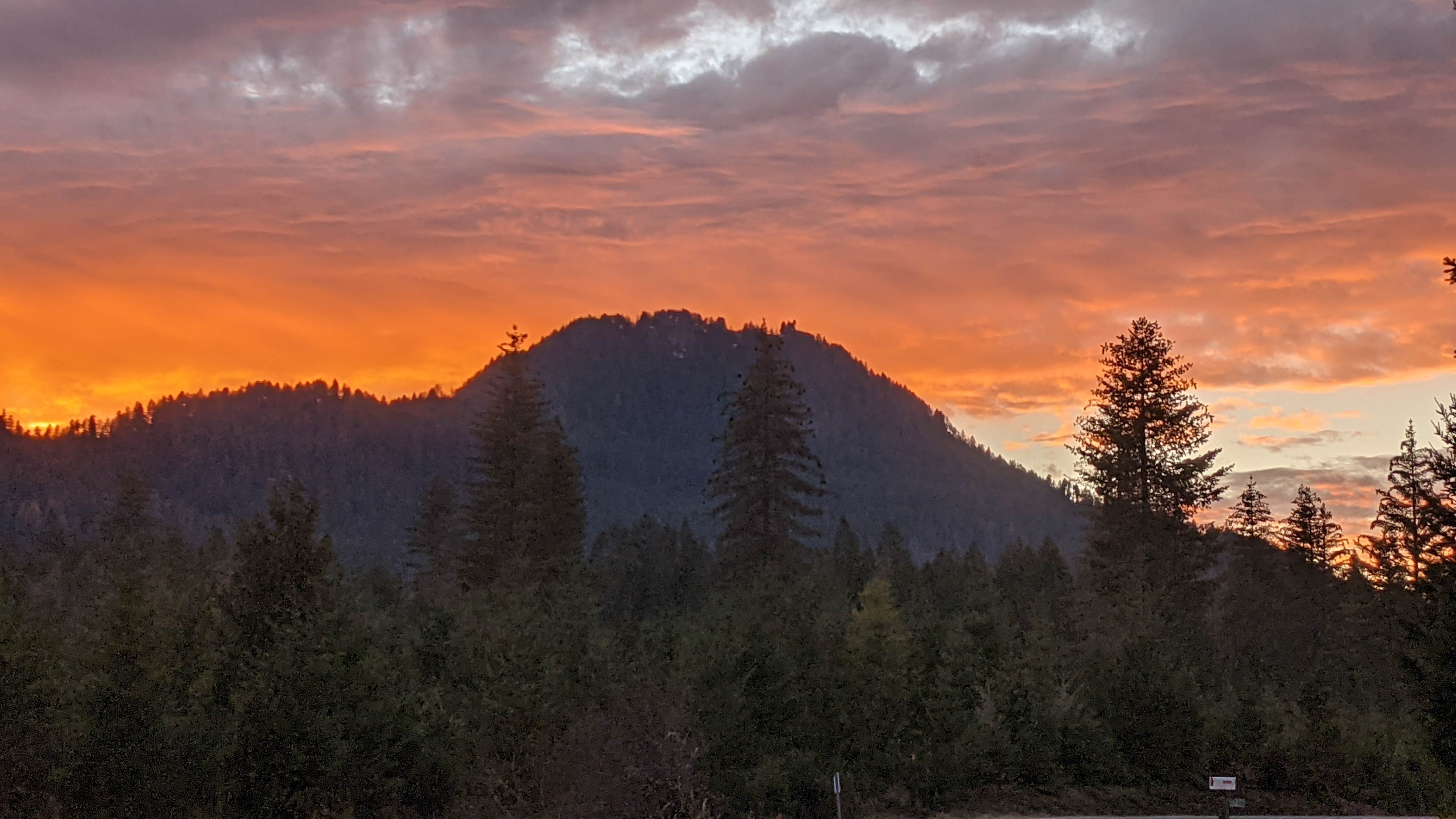 Castle Rock in the Sunset at Shelter on Castle Rock Farm.