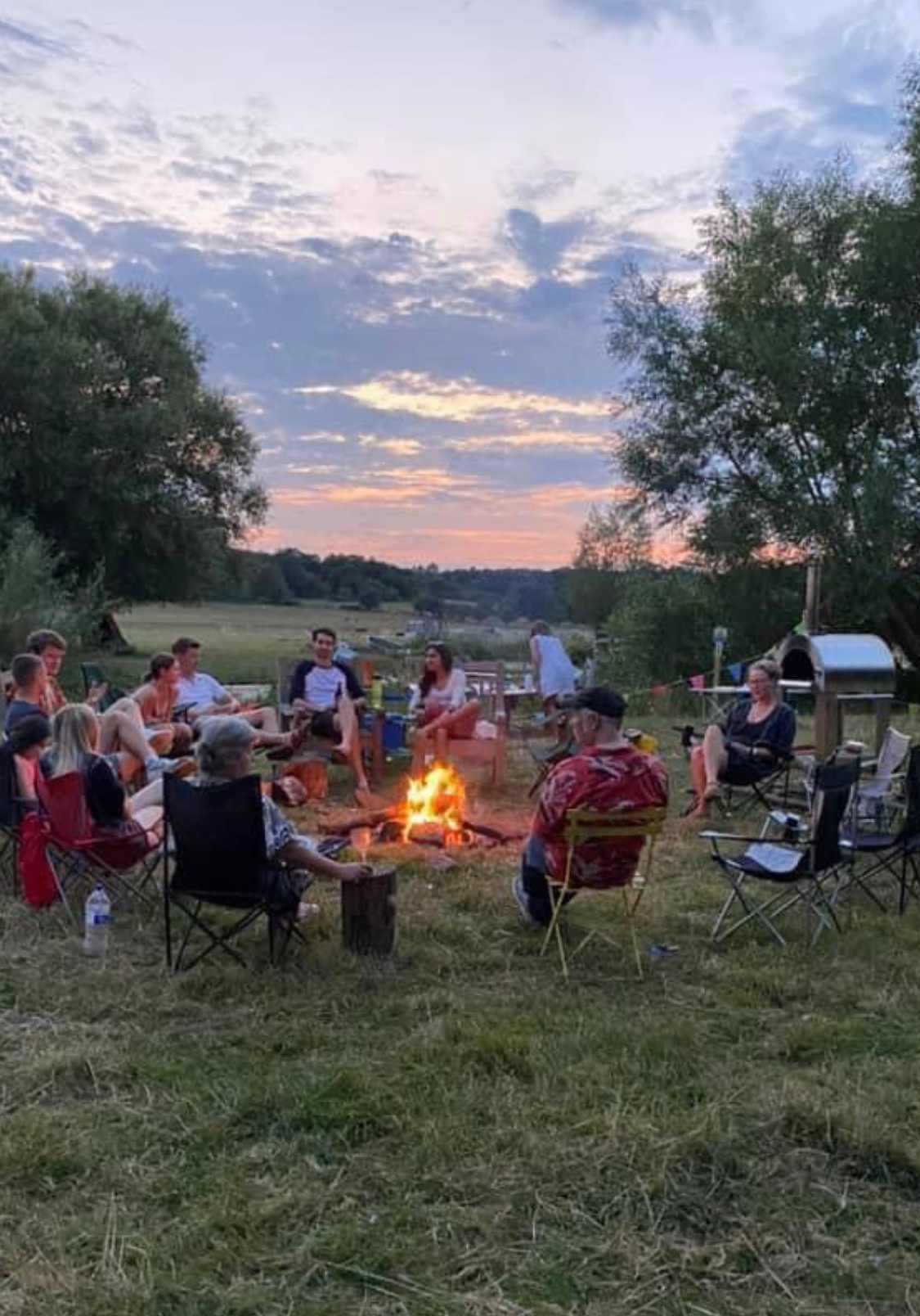 Riverside Farm experience camp fire