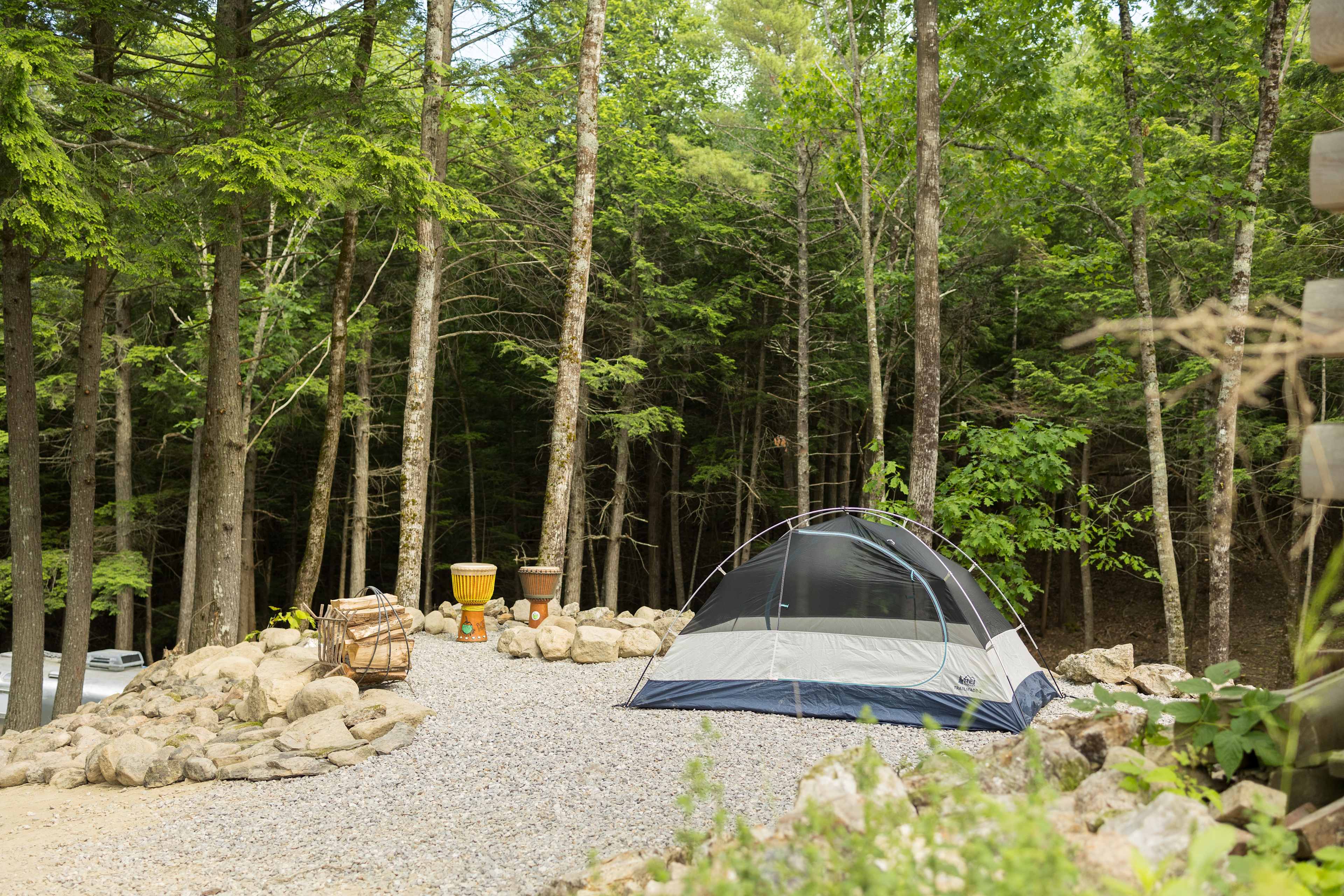 Site 1 sits at the top of the hill next to the sauna. 