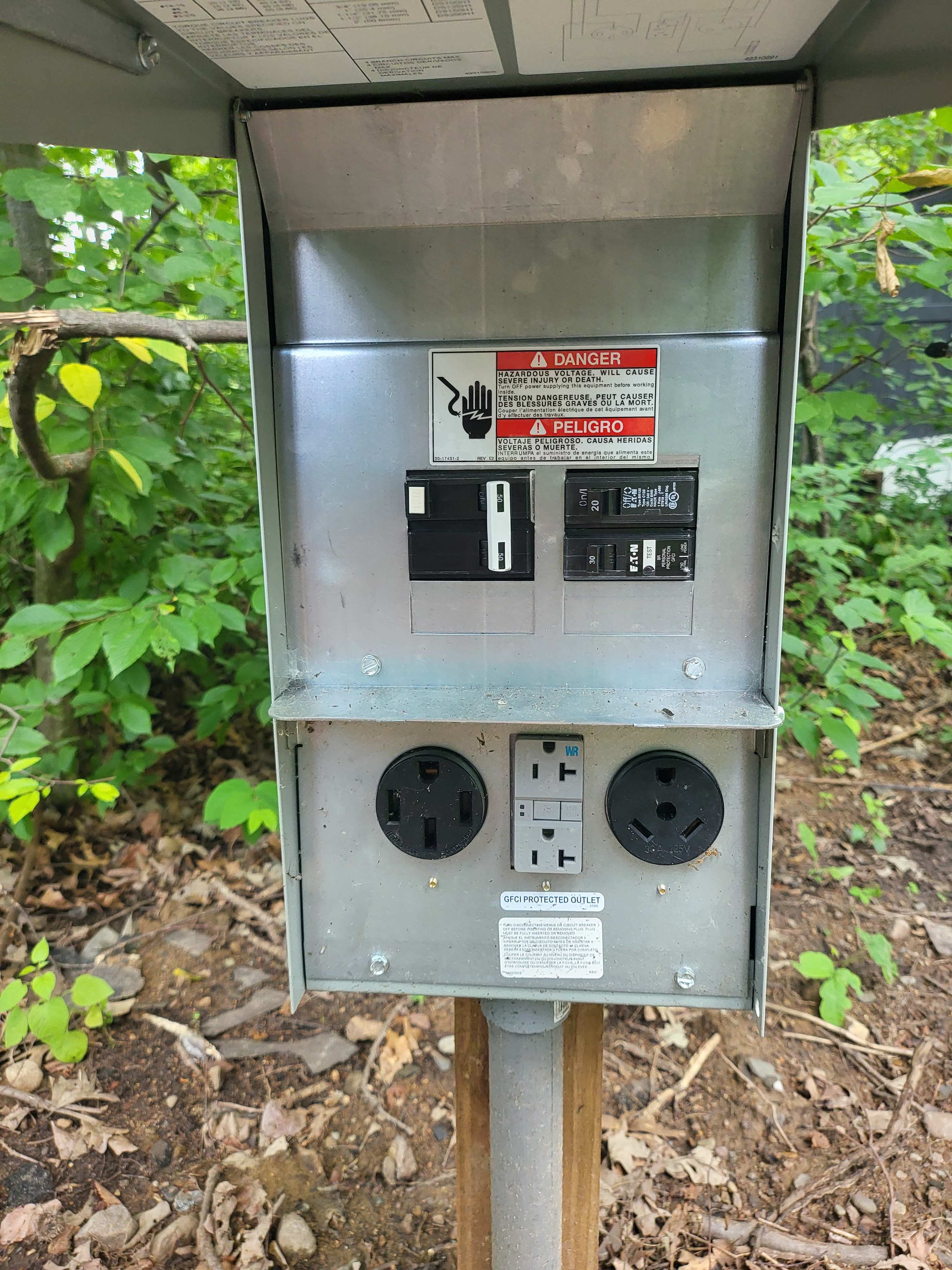 Newly installed, 50/30/120 electric box