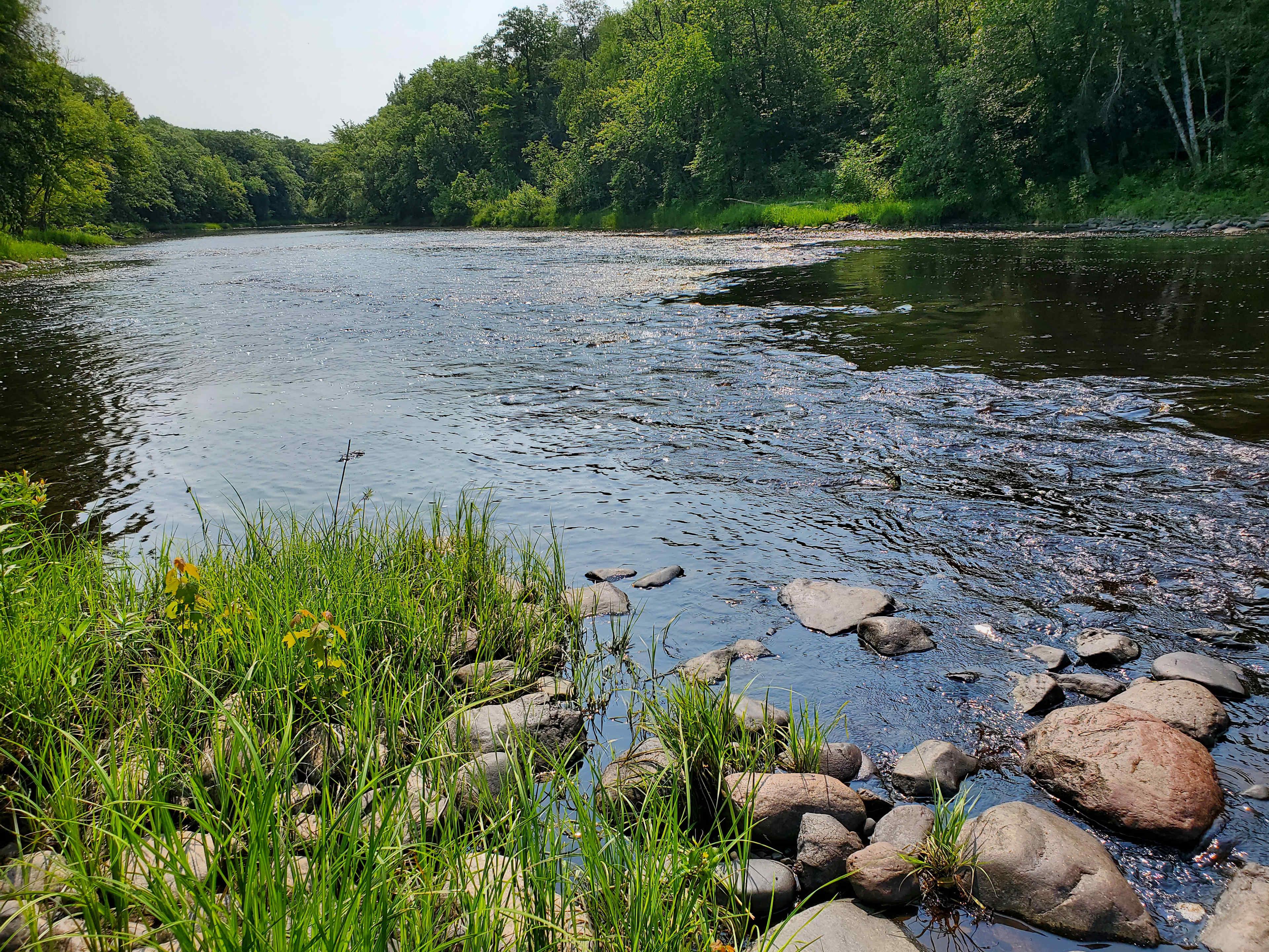 View looking East showing rapids.