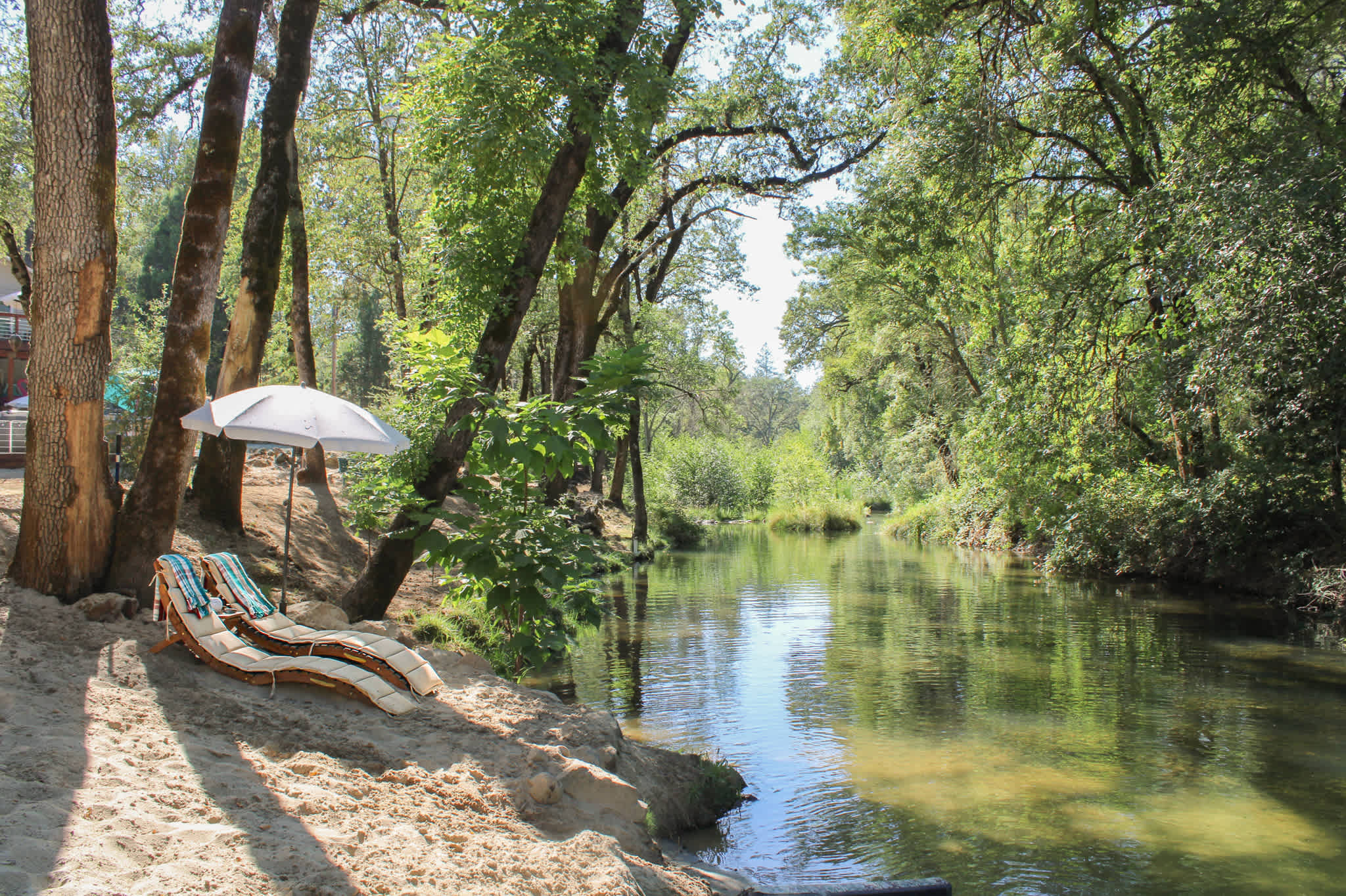 The creek extends along the entire property, so plenty of space to tube around!