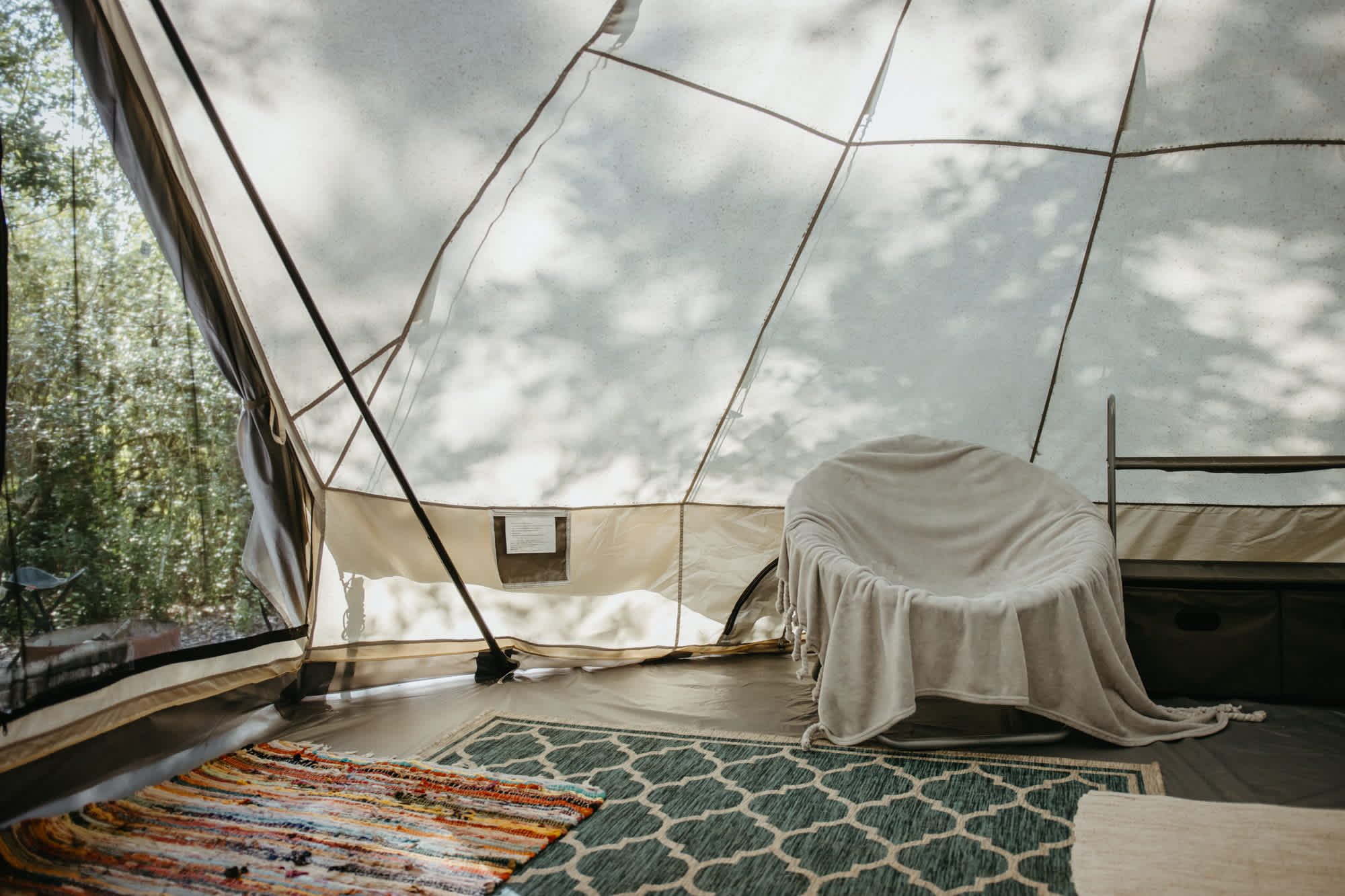 The inside or our yurt was clean and cozy.