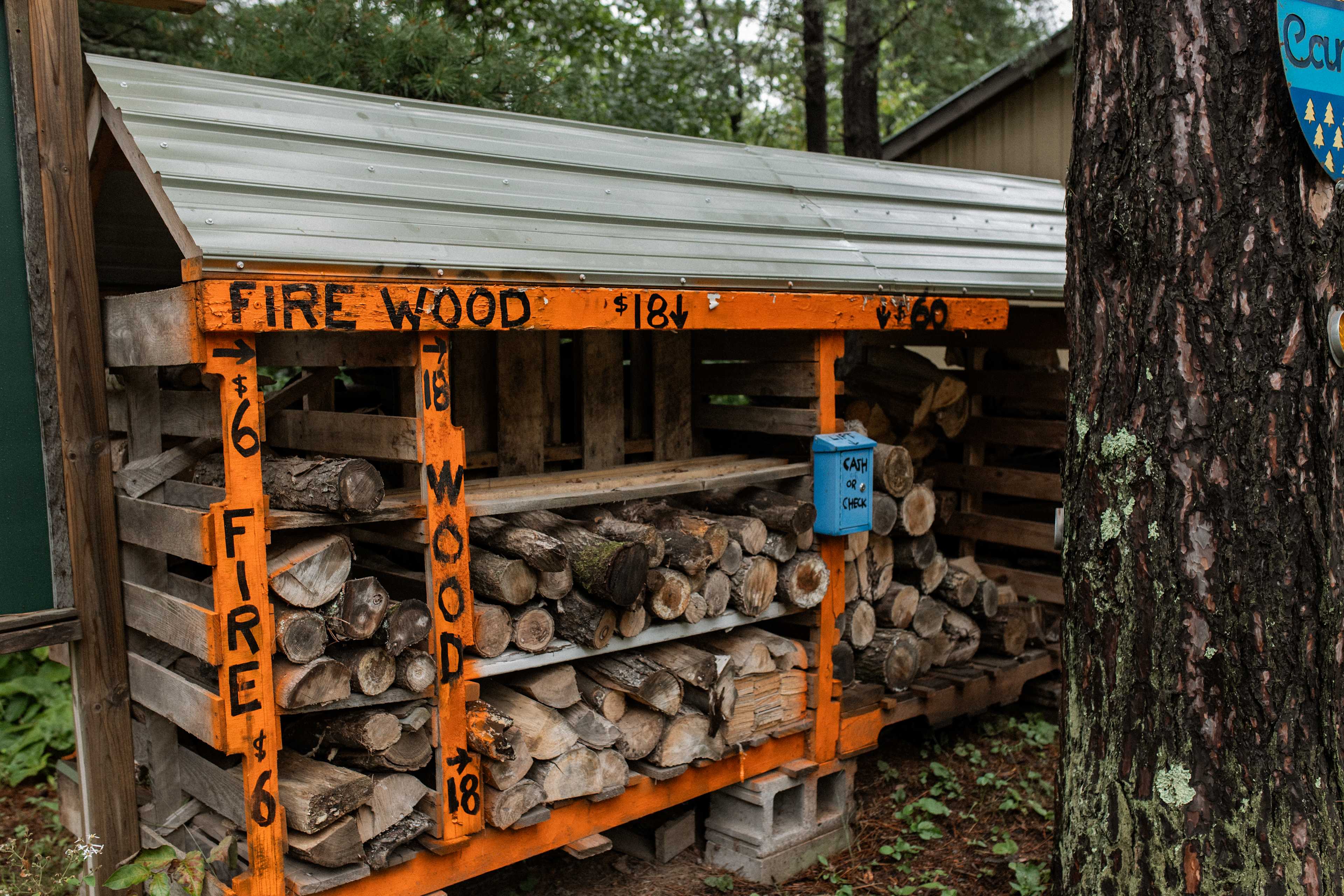 Here is the firewood available. It rained the day before, but the wood was dry under this shelter. 