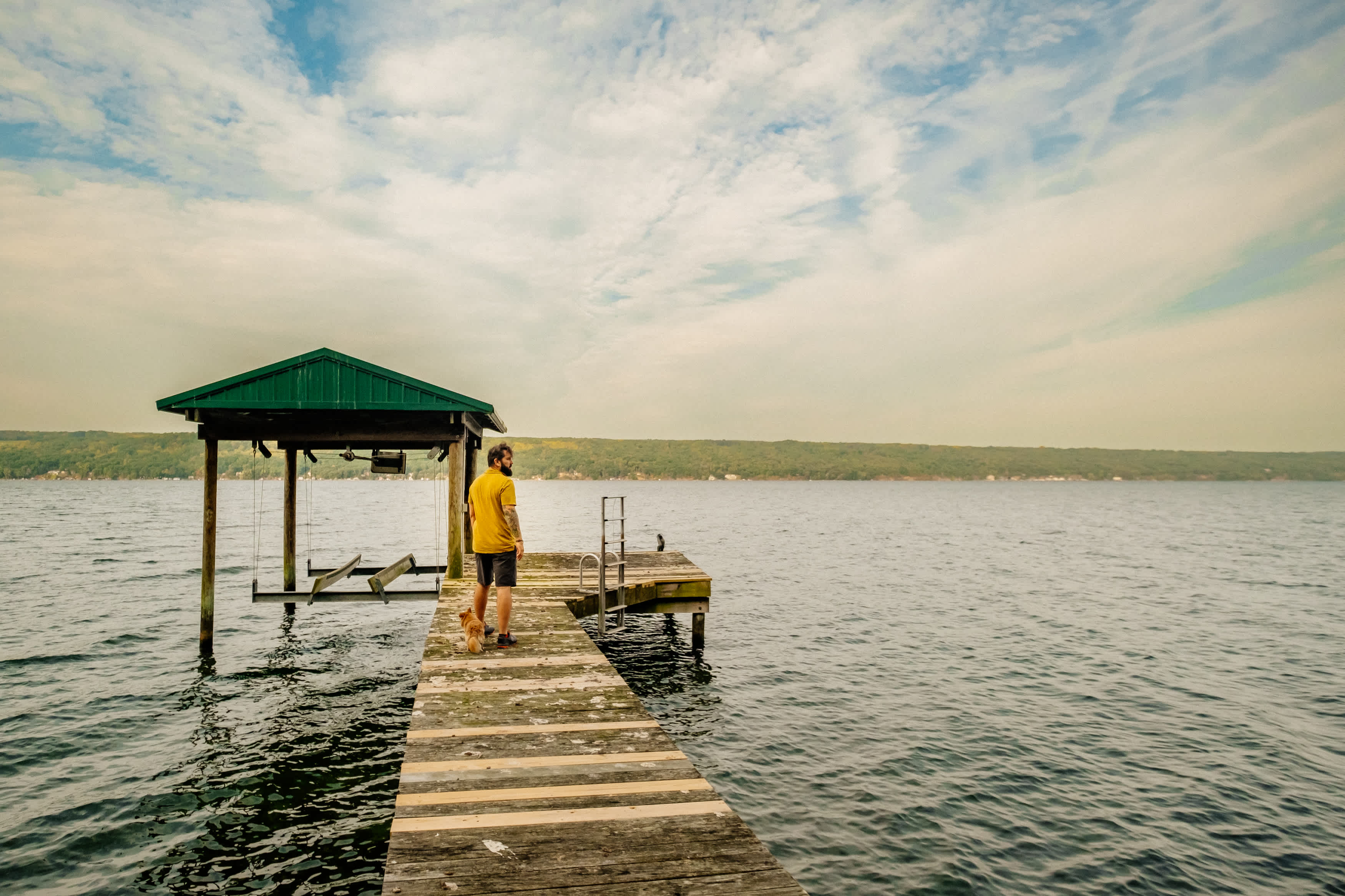 Enjoying the lake from the dock.