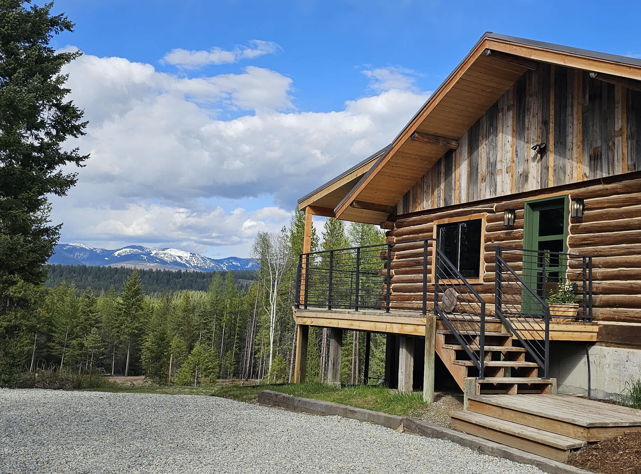 Front of Lodge from driveway...view of Whitefish Mountain Resort 
