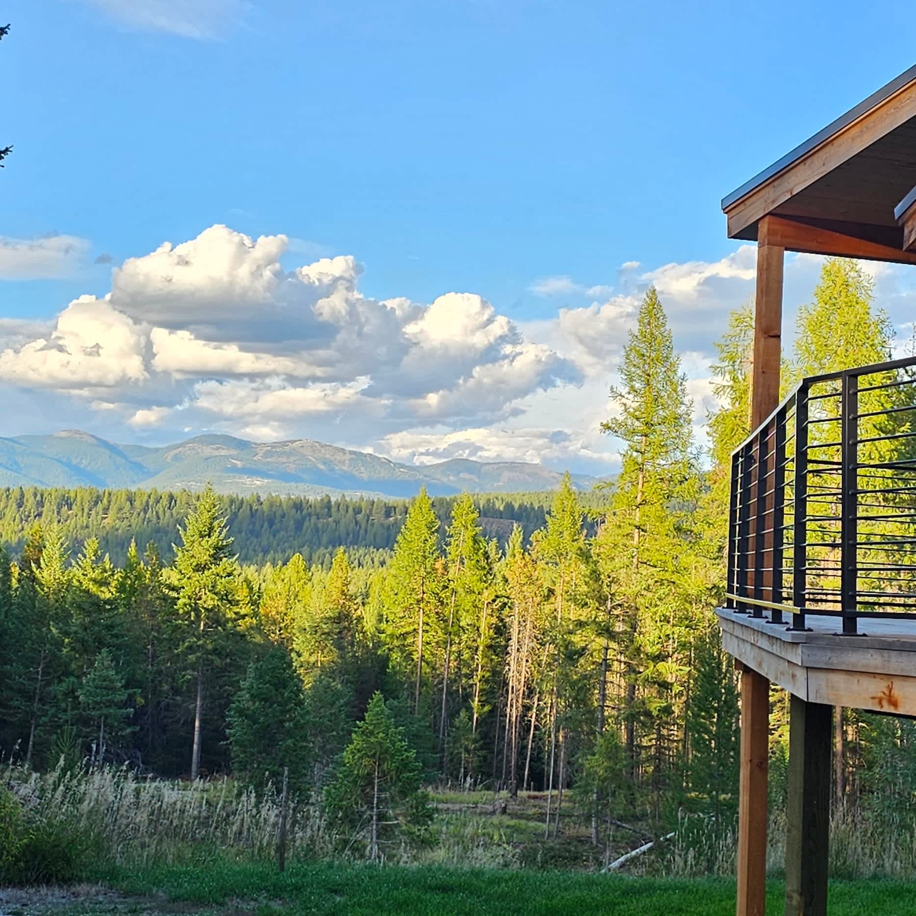 Views of Whitefish Mountain Resort from the driveway, firepit and back deck.
