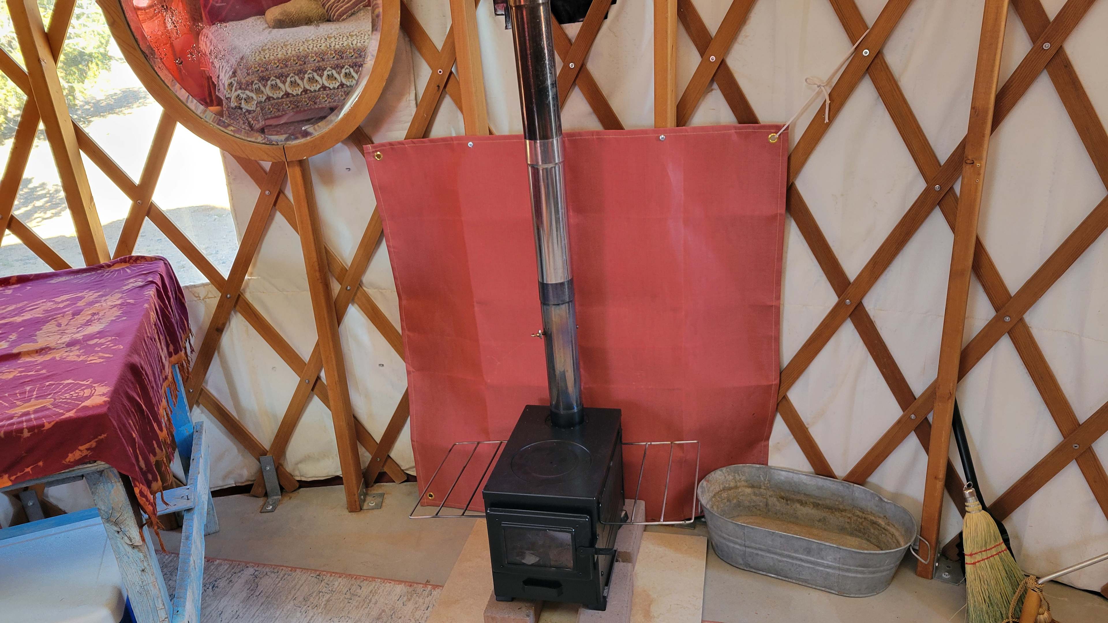 tent woodstove, for a little heat or a teapot