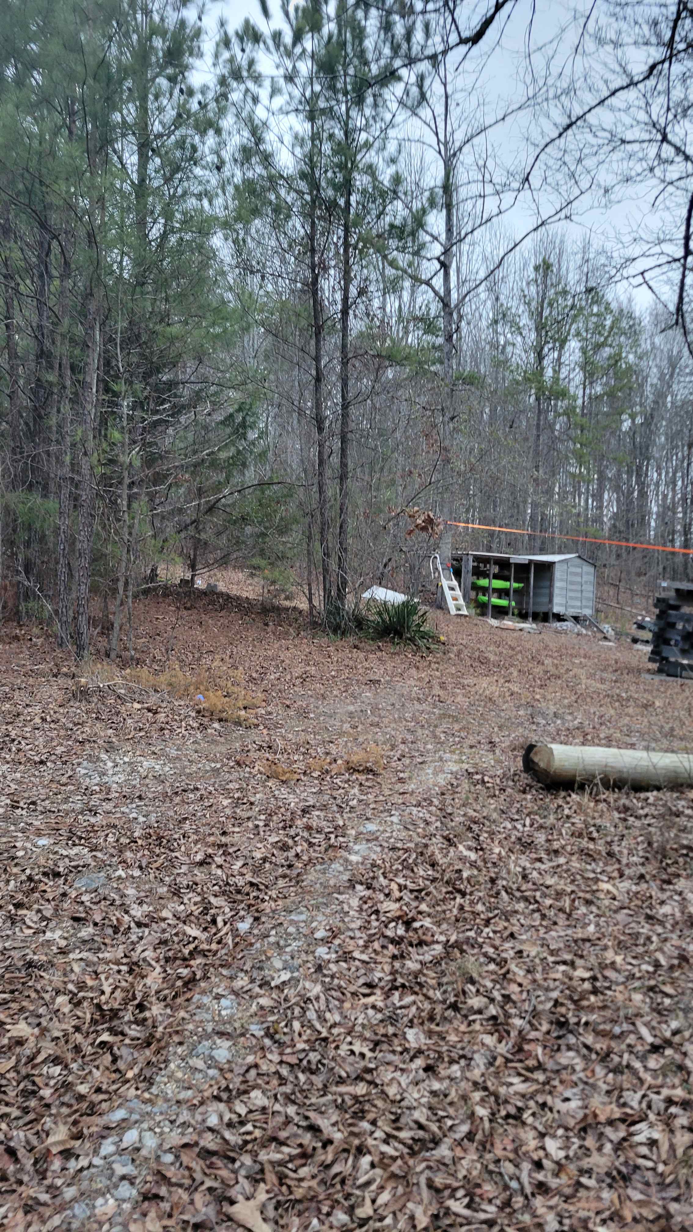 Spot to pull your vehicle into campsite. Also a spot that could be used by an off grid bus or camper as we have no