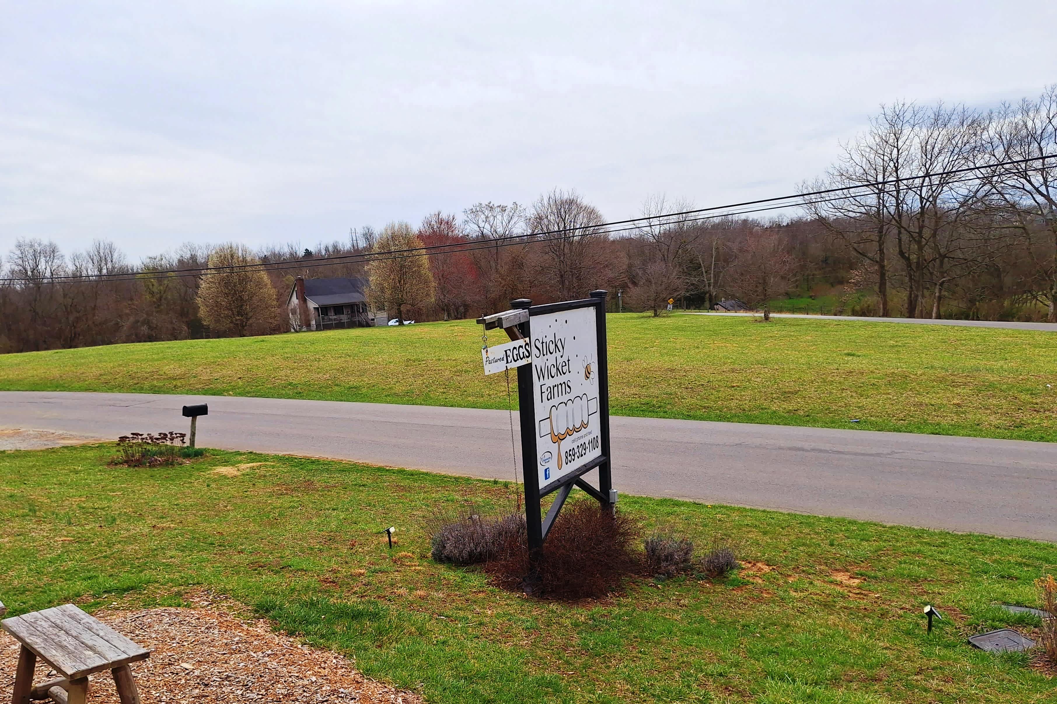 Our sign that you'll see from the road.