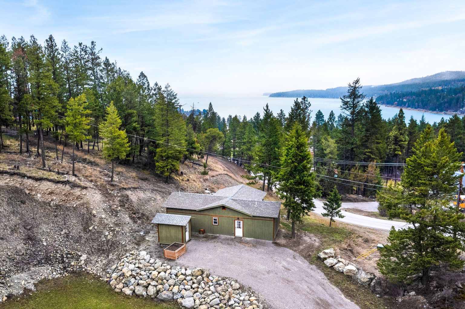 The property is a couple of acres overlooking the Somers beach and boat launch. The cabin is also a vacation rental. We have 6 RV spots and 12 campsites, on the property. 
