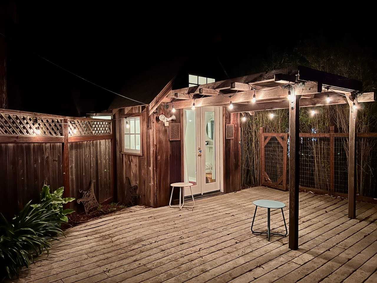 The Redwood Nest's entrance and deck