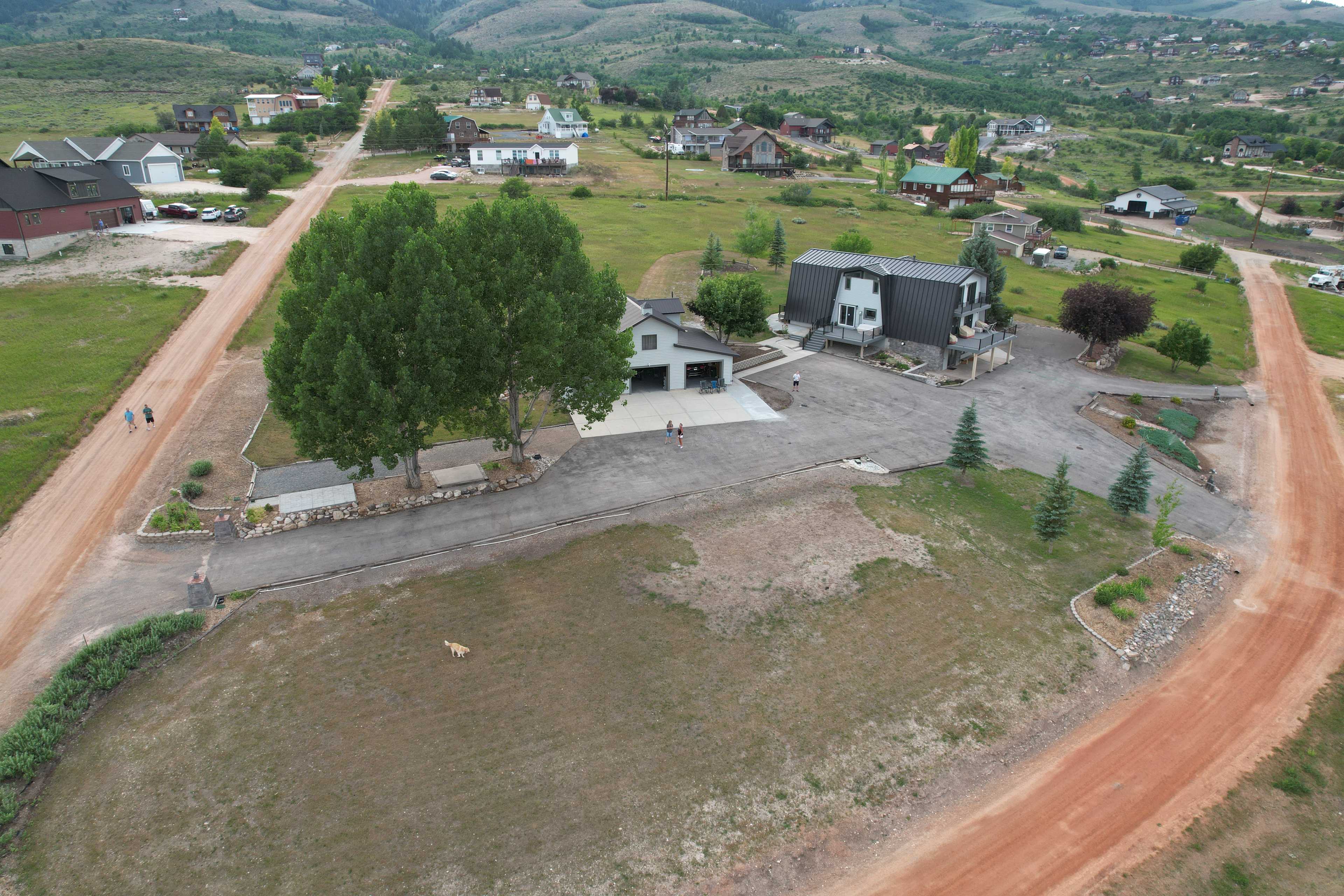 Facing uphill to the west