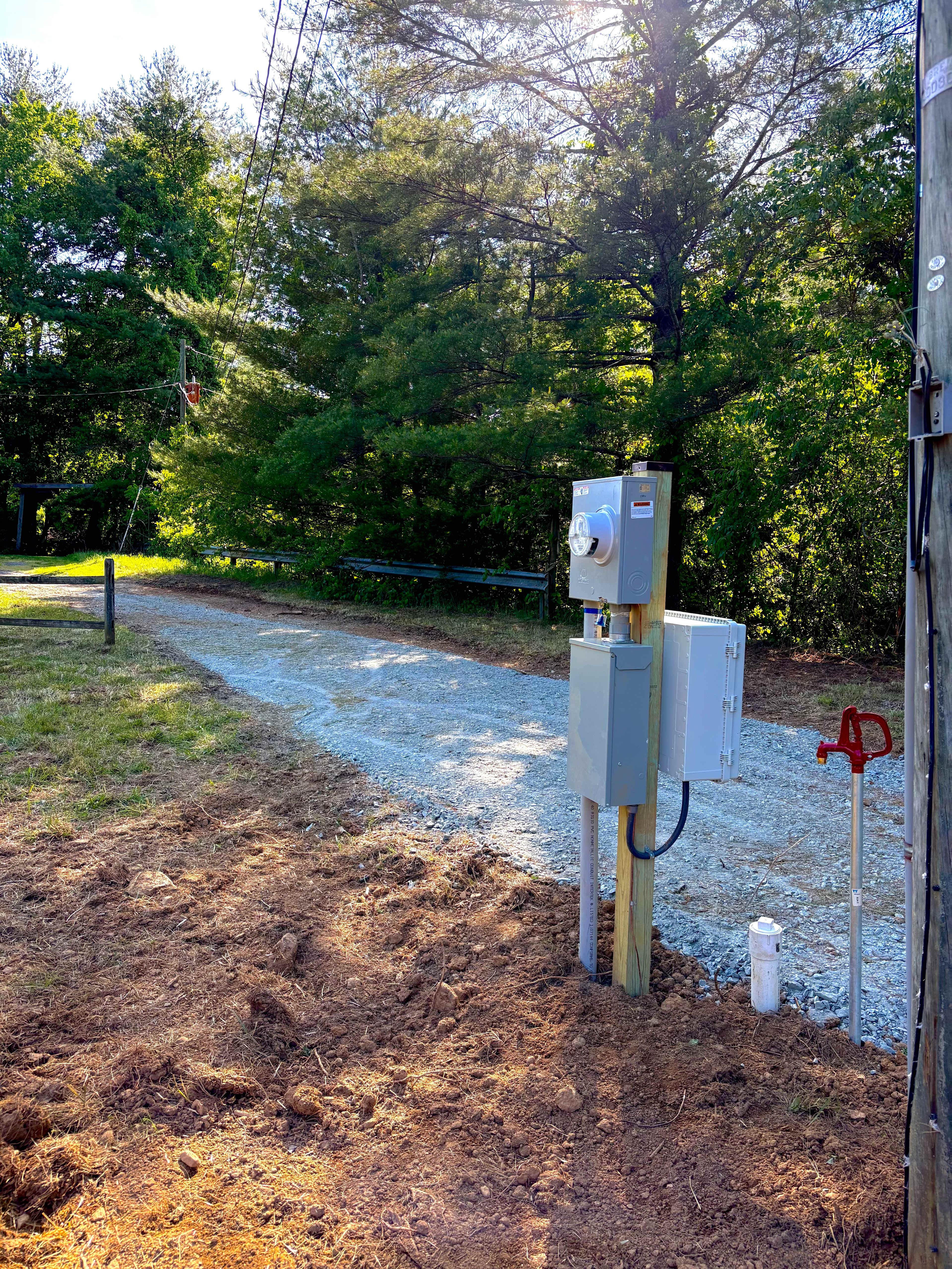 Equipped with 50/30 amp power, water, and septic – ready for RVs, trailers, and vans.