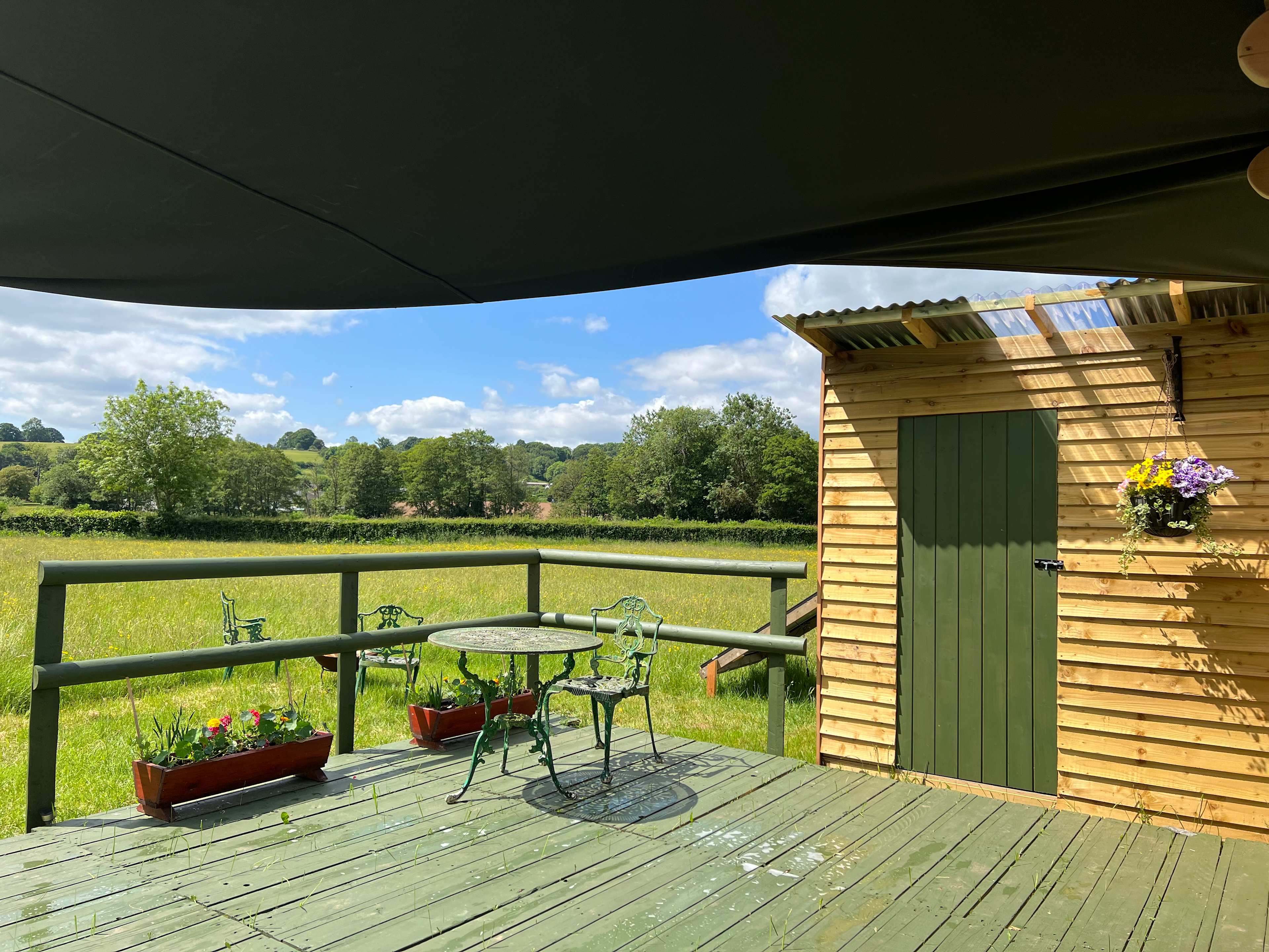 View from the yurt deck at The Yurt Meadow 