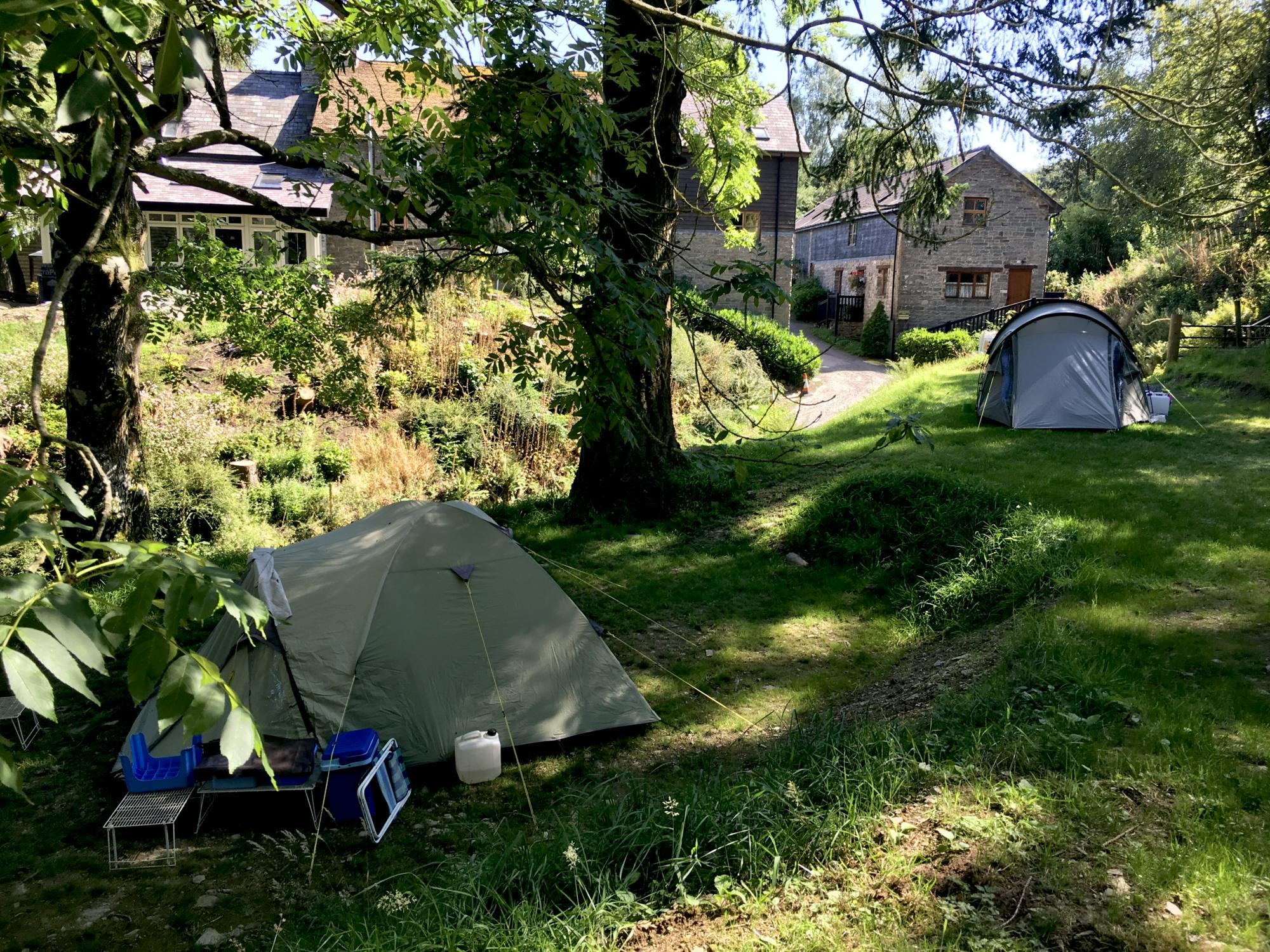 Hikers Pitch 2 in the foreground and 1 in the back ground