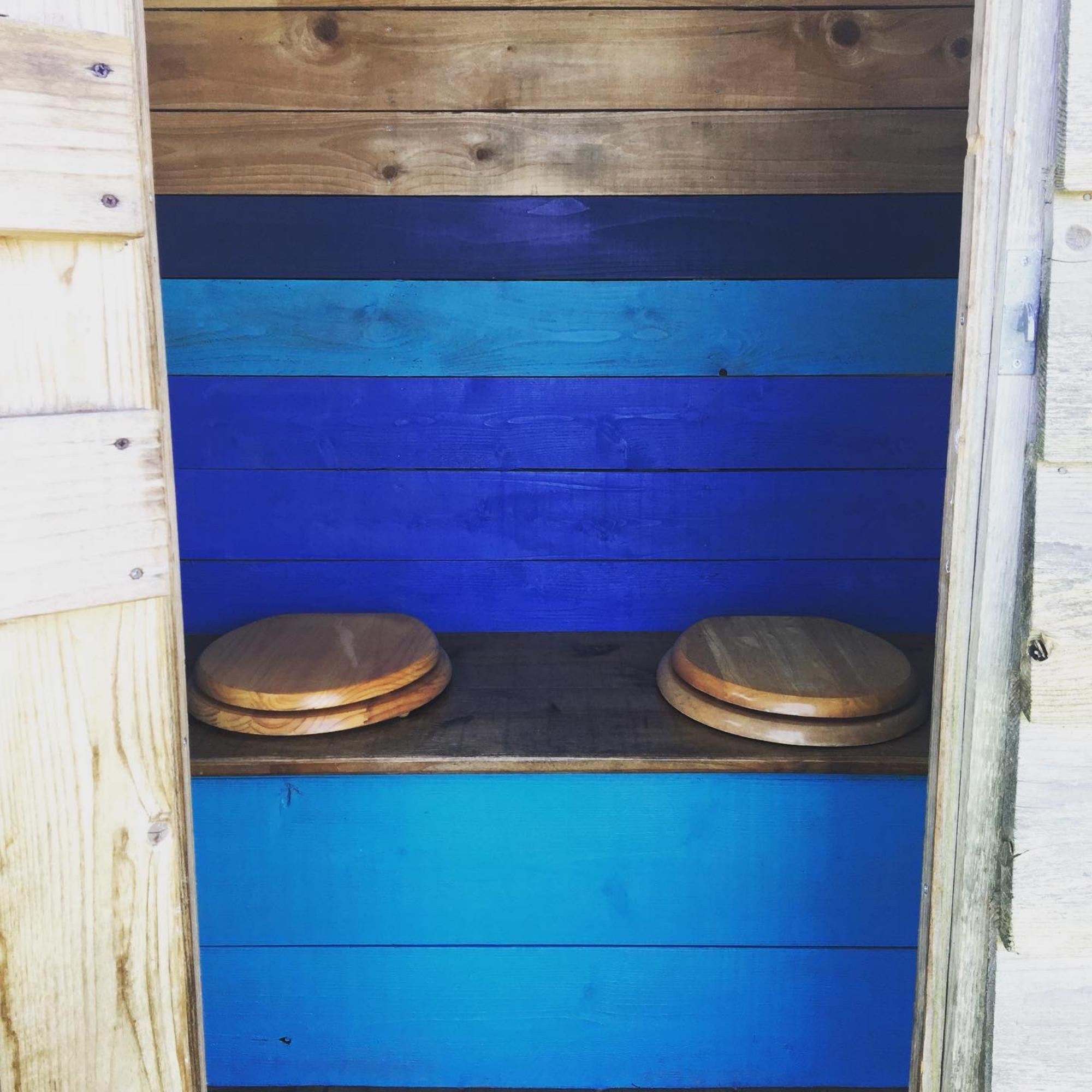 Exclusive Camping - inside the compost toilet hut