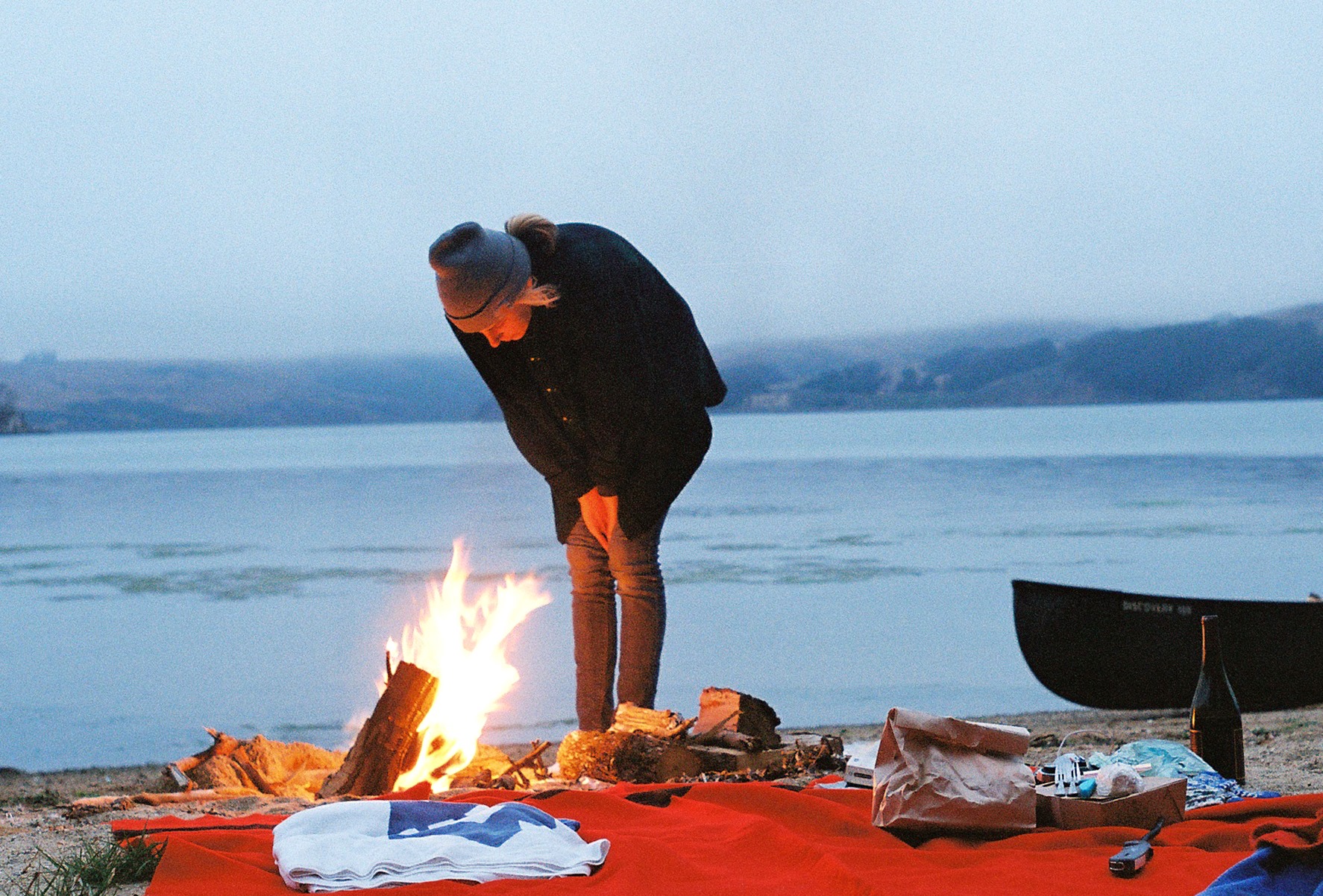 View from a boat-in campground on the west bank of Tomales bay. 