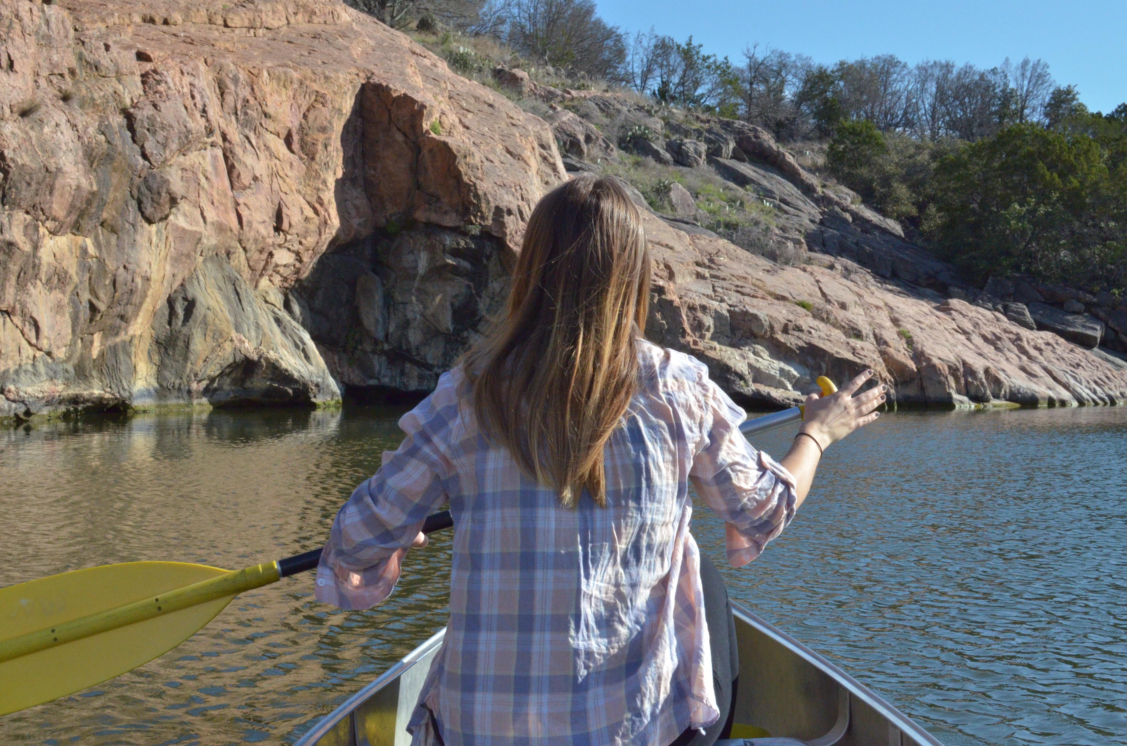 Rent a canoe and paddle out to Devil's Waterhole