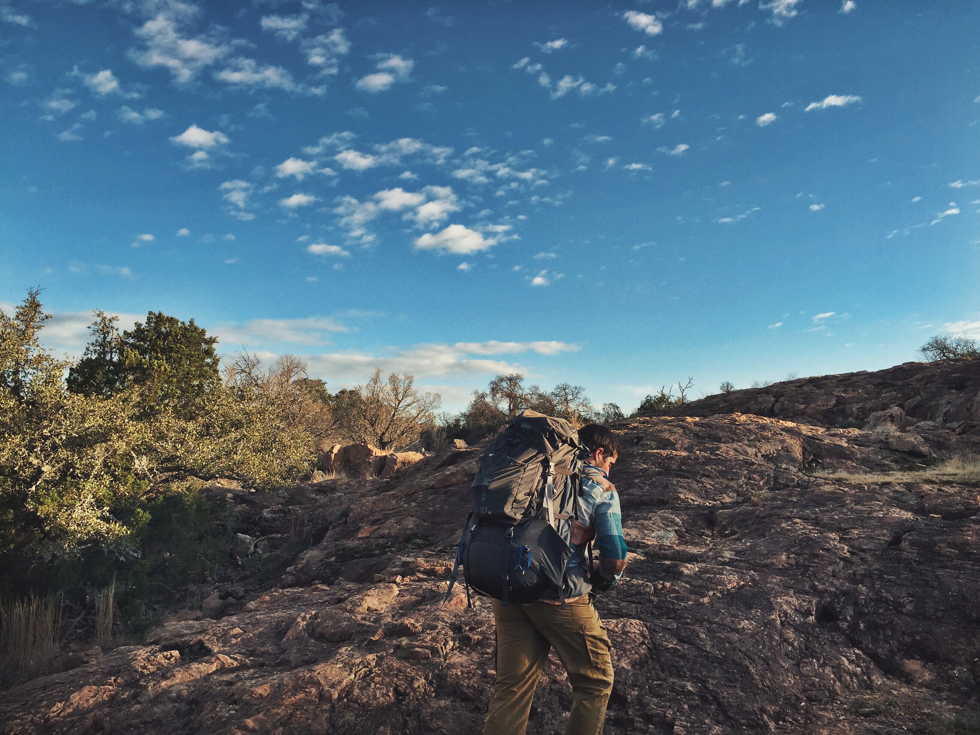 Trekking back from the primitive sites