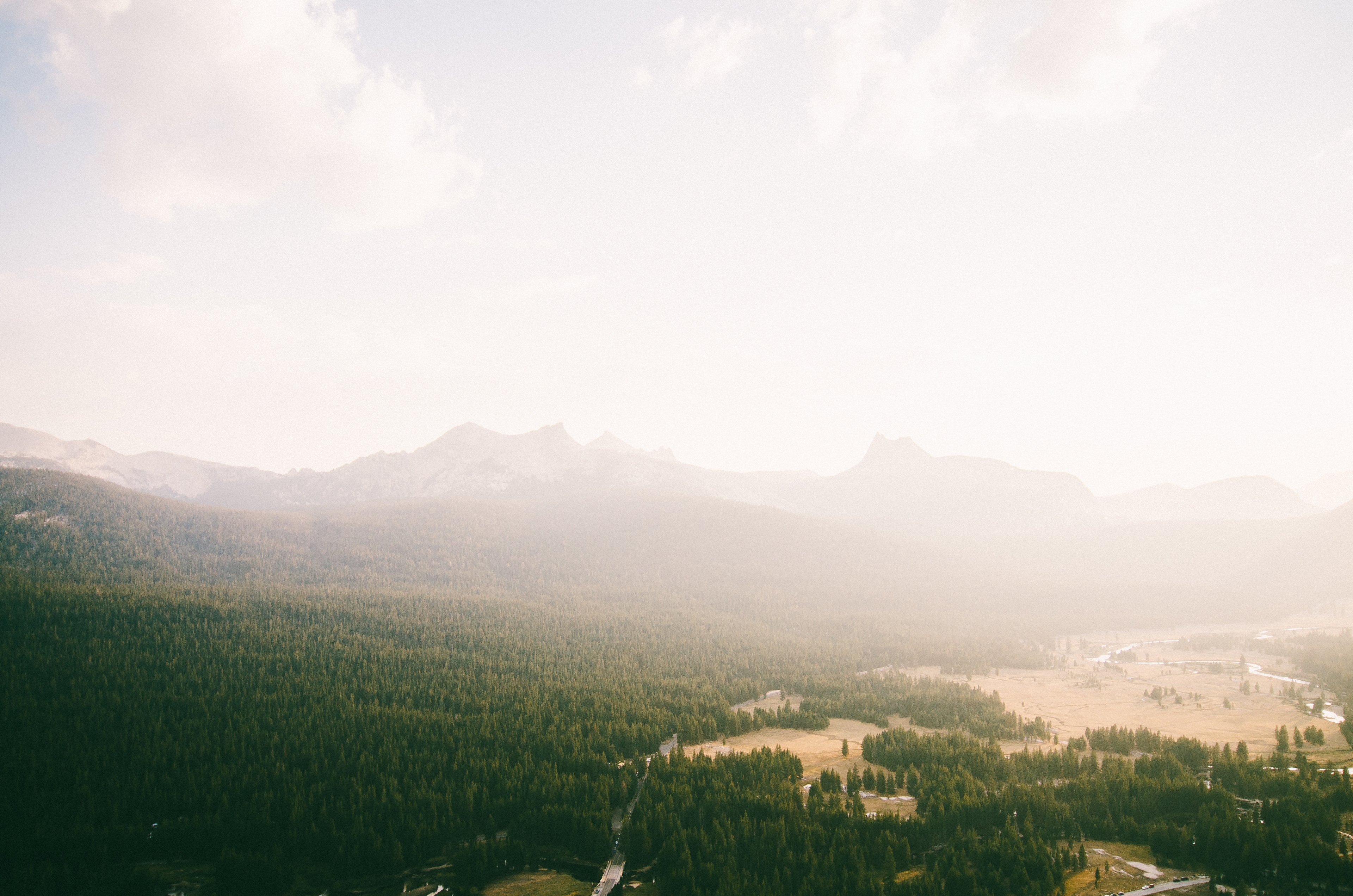 View from a top Lembert Dome over overlooking Muolumne Meadows.