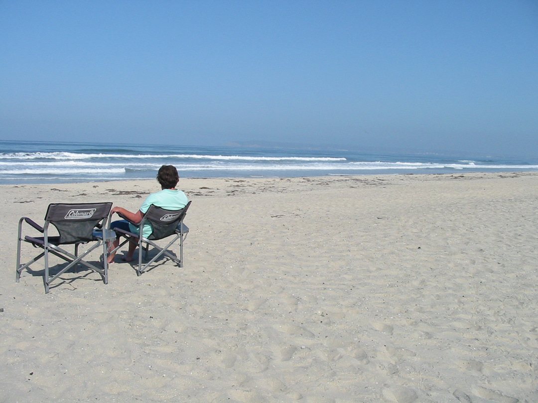 Right on the beach, with one of the most gentle slopes into teh ocean.
