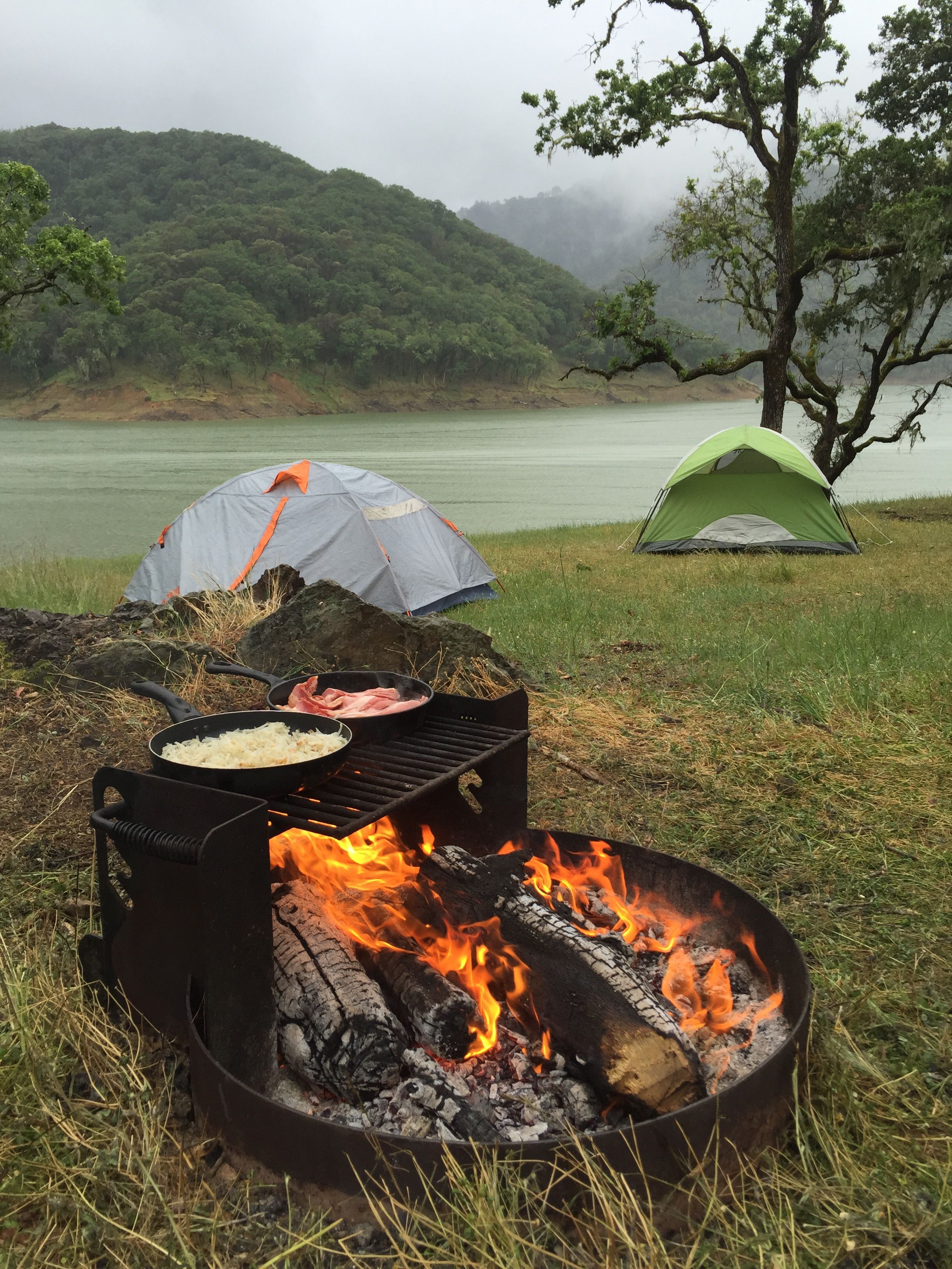 Lone Pine Boat in Camping in the Rain.