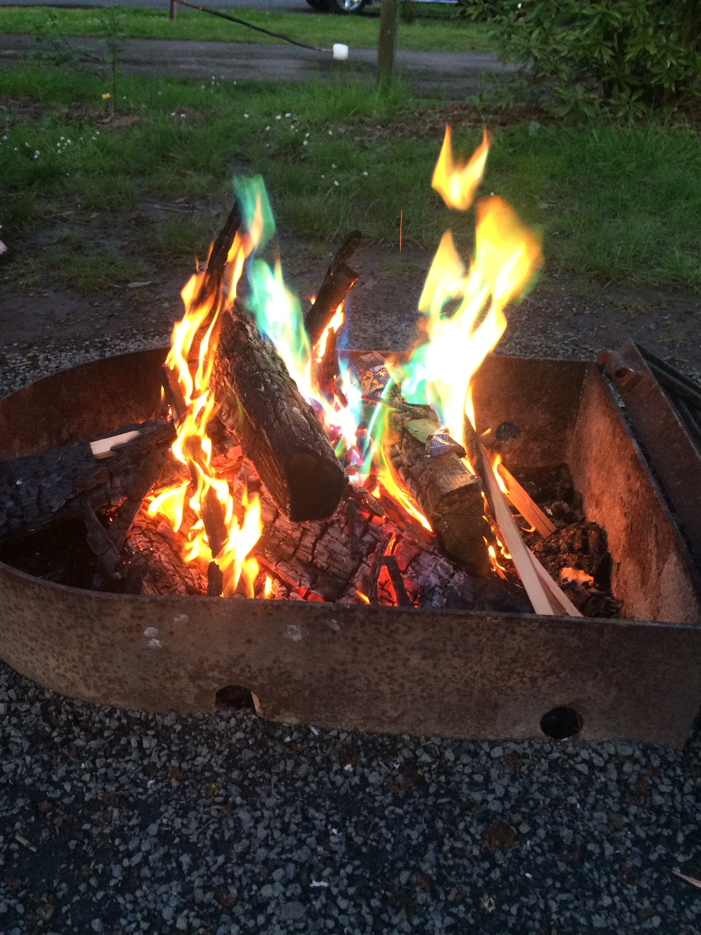 Camp fire at camp site A28